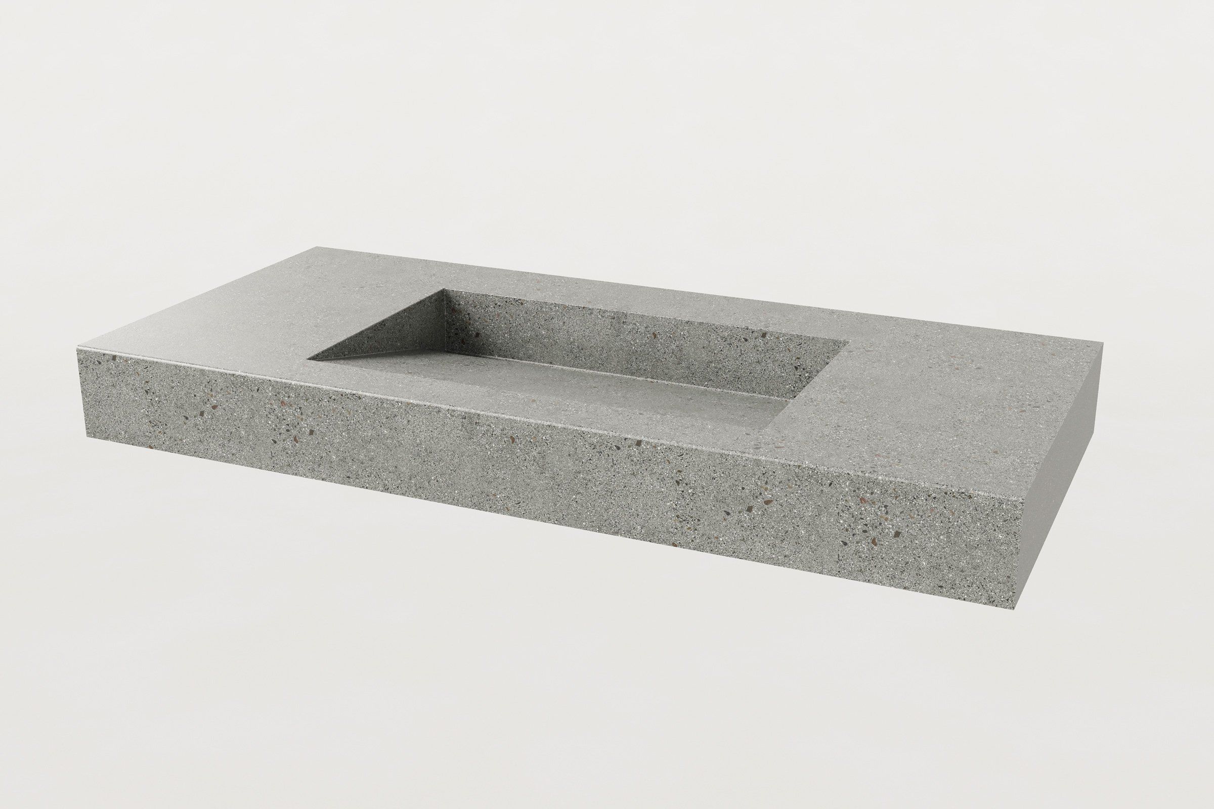 Rectangular concrete sink basin in Juda color, shown without faucet or backsplash.