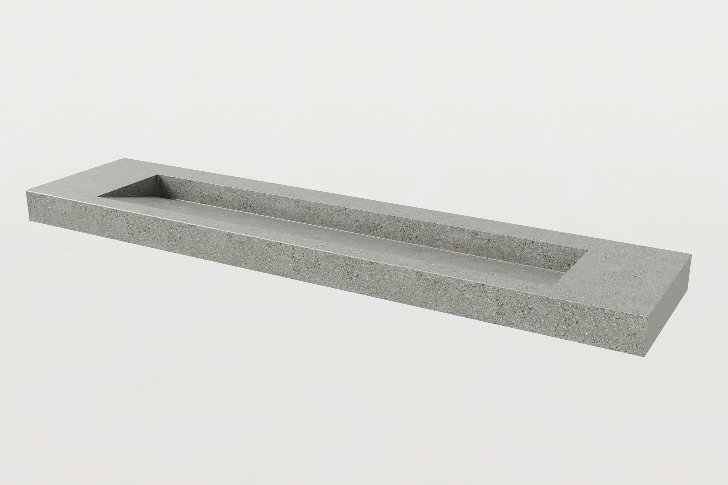 Gray terrazzo Trof sink, single trough basin.