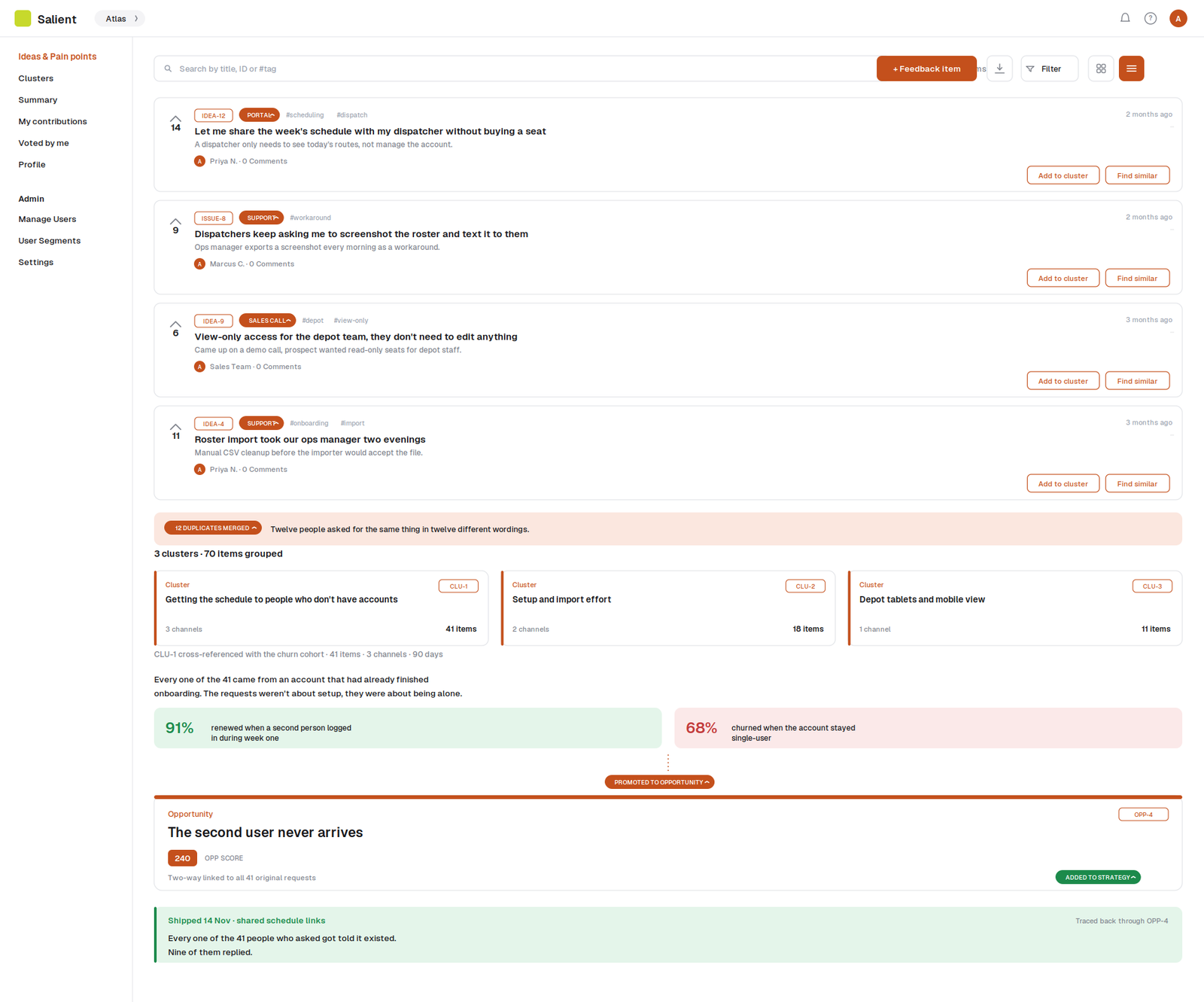 customer feedback portal from shorter loop
