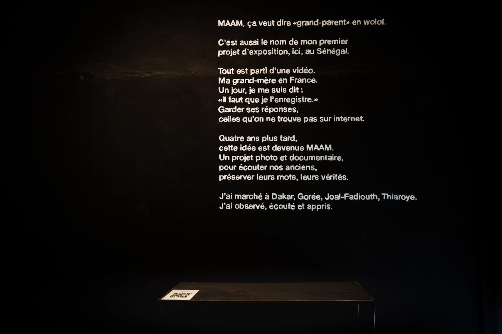 Texte mural expliquant la genèse de MAAM