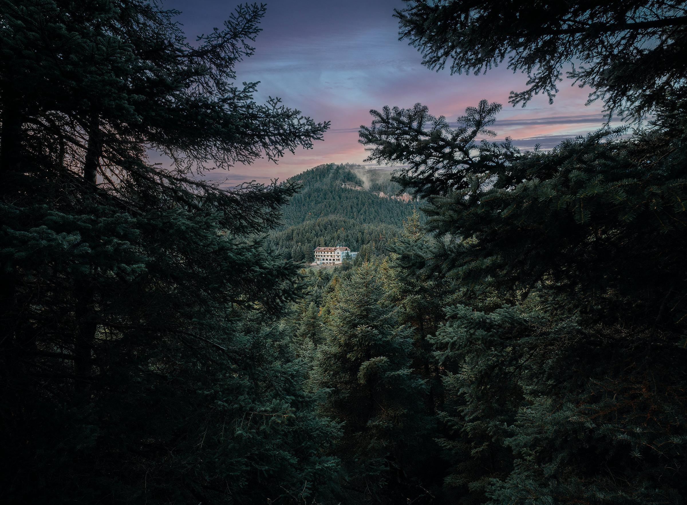 Peaceful natural surroundings at MANNA, highlighting lush greenery and mountain landscapes.
