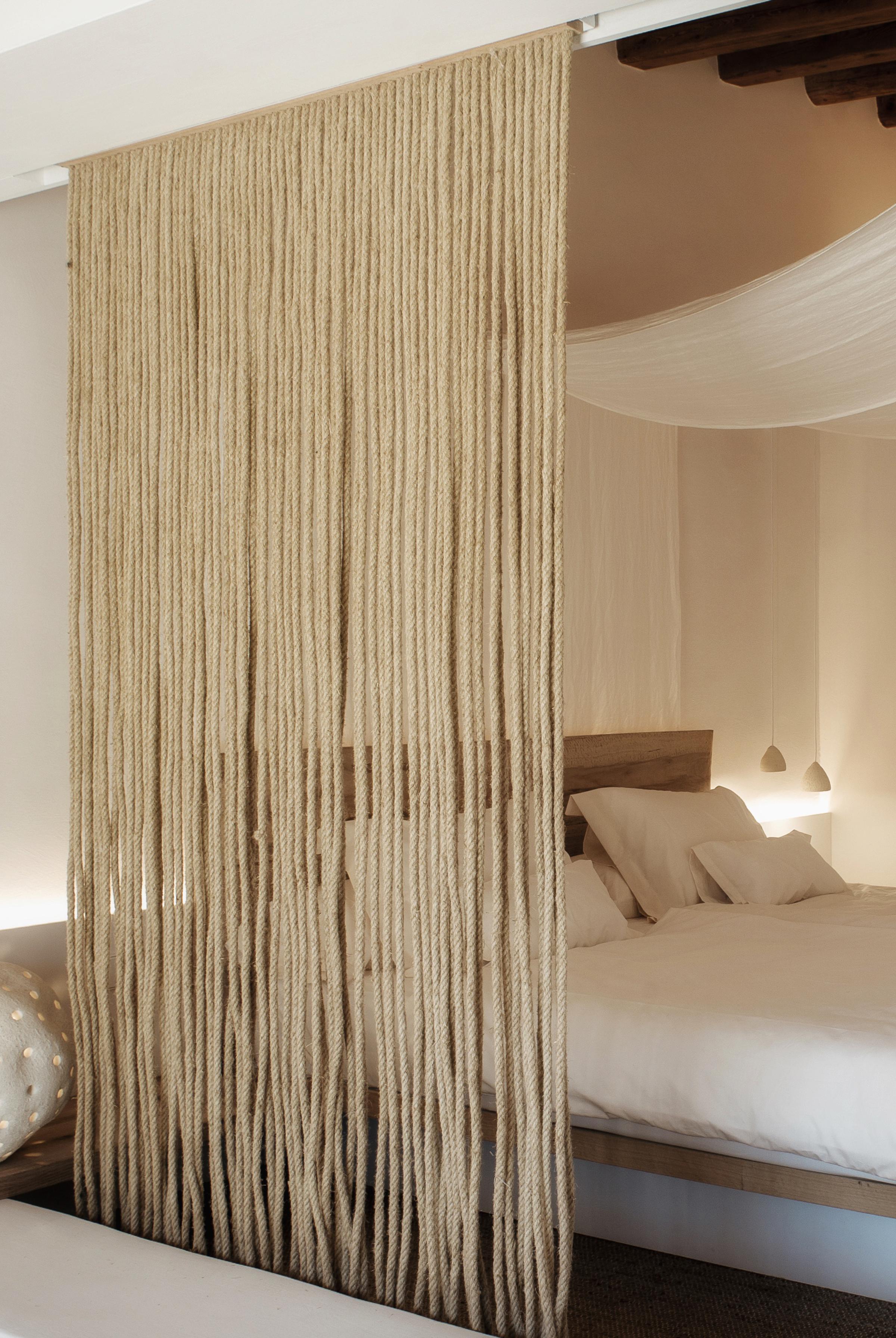 Rustic yet elegant casita room, blending natural materials with minimalist design.