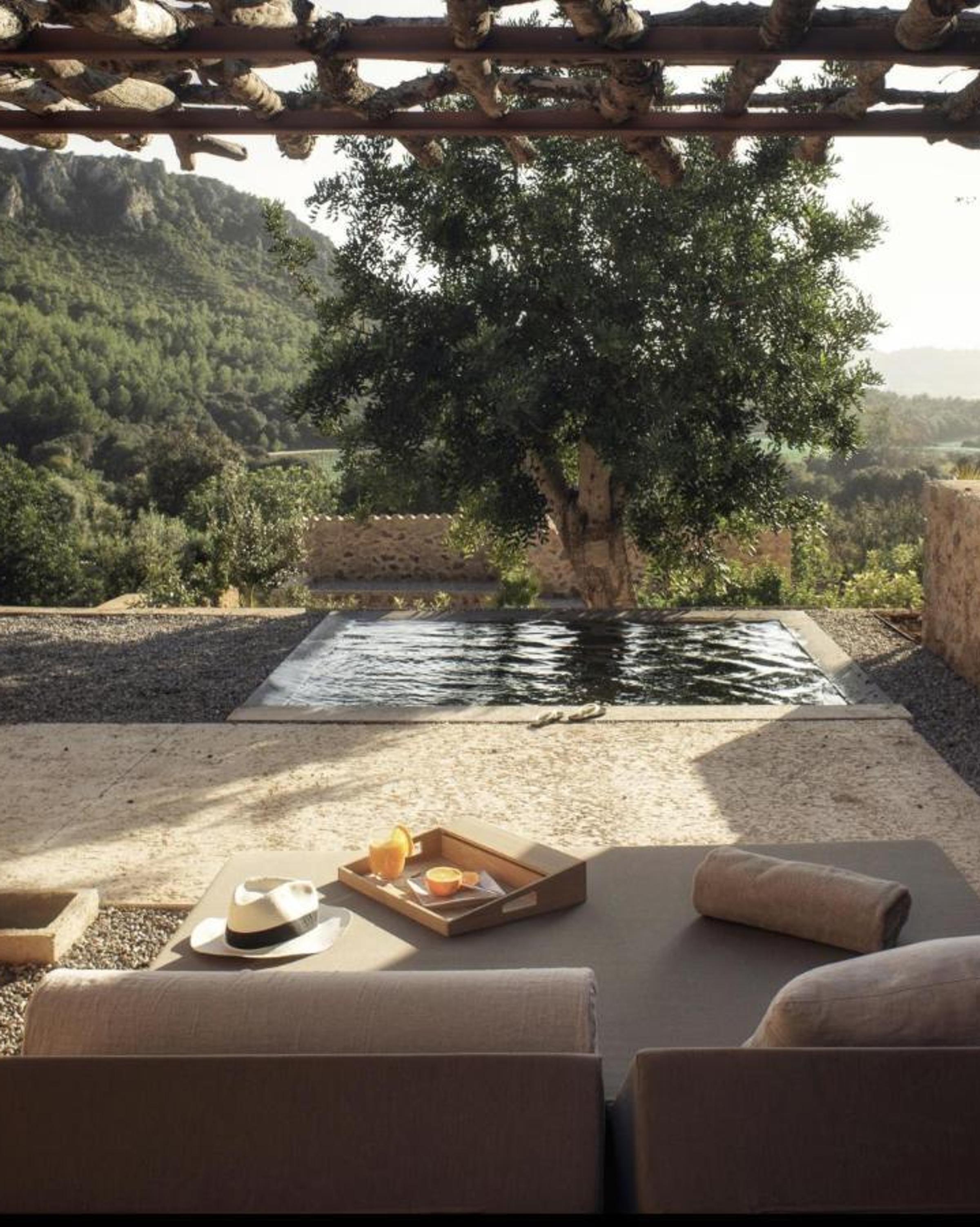 Elegant casita at Es Racó d'Artà, blending minimalist design with natural materials for a serene escape.