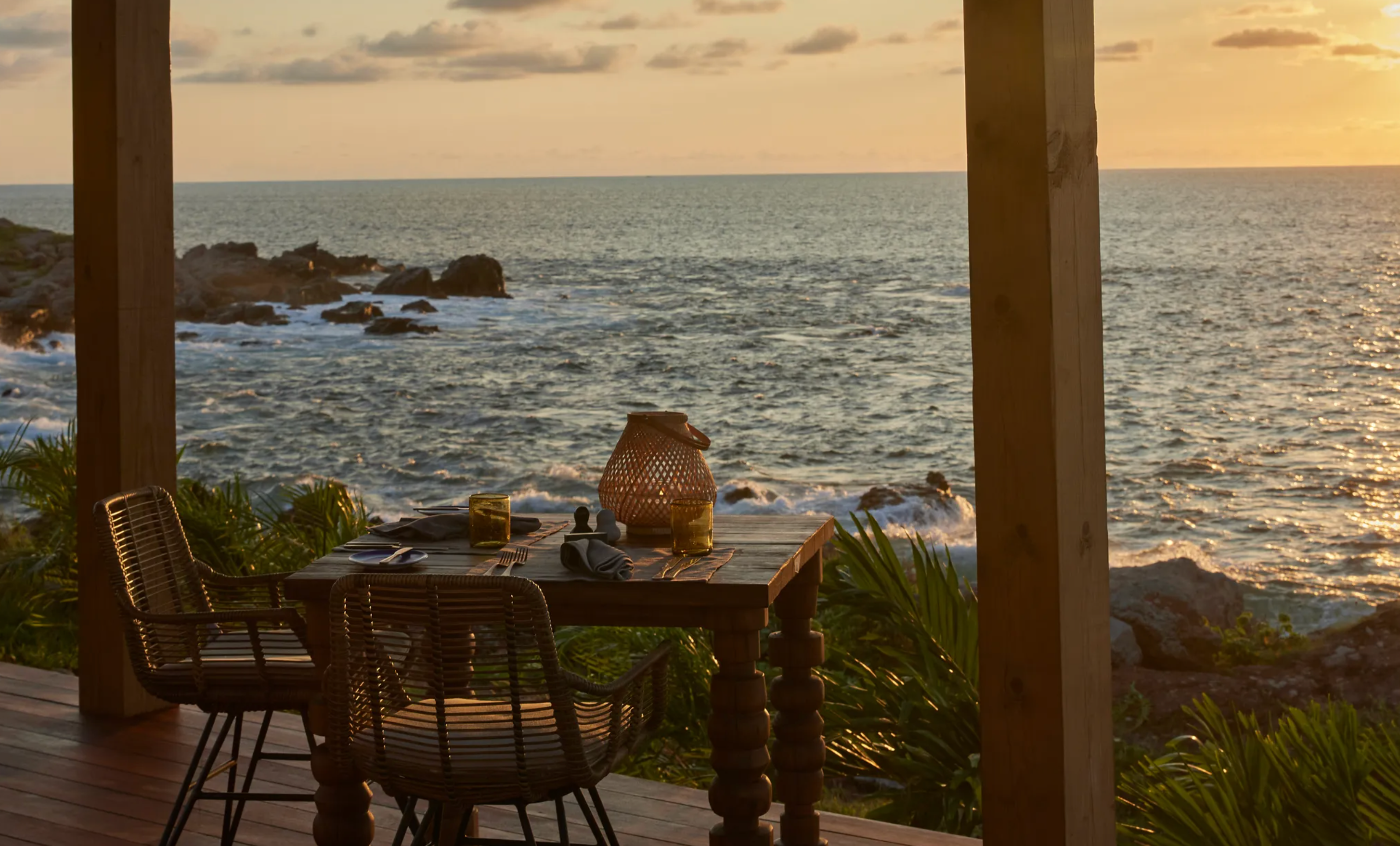 A breathtaking view from the deck of a luxury tent