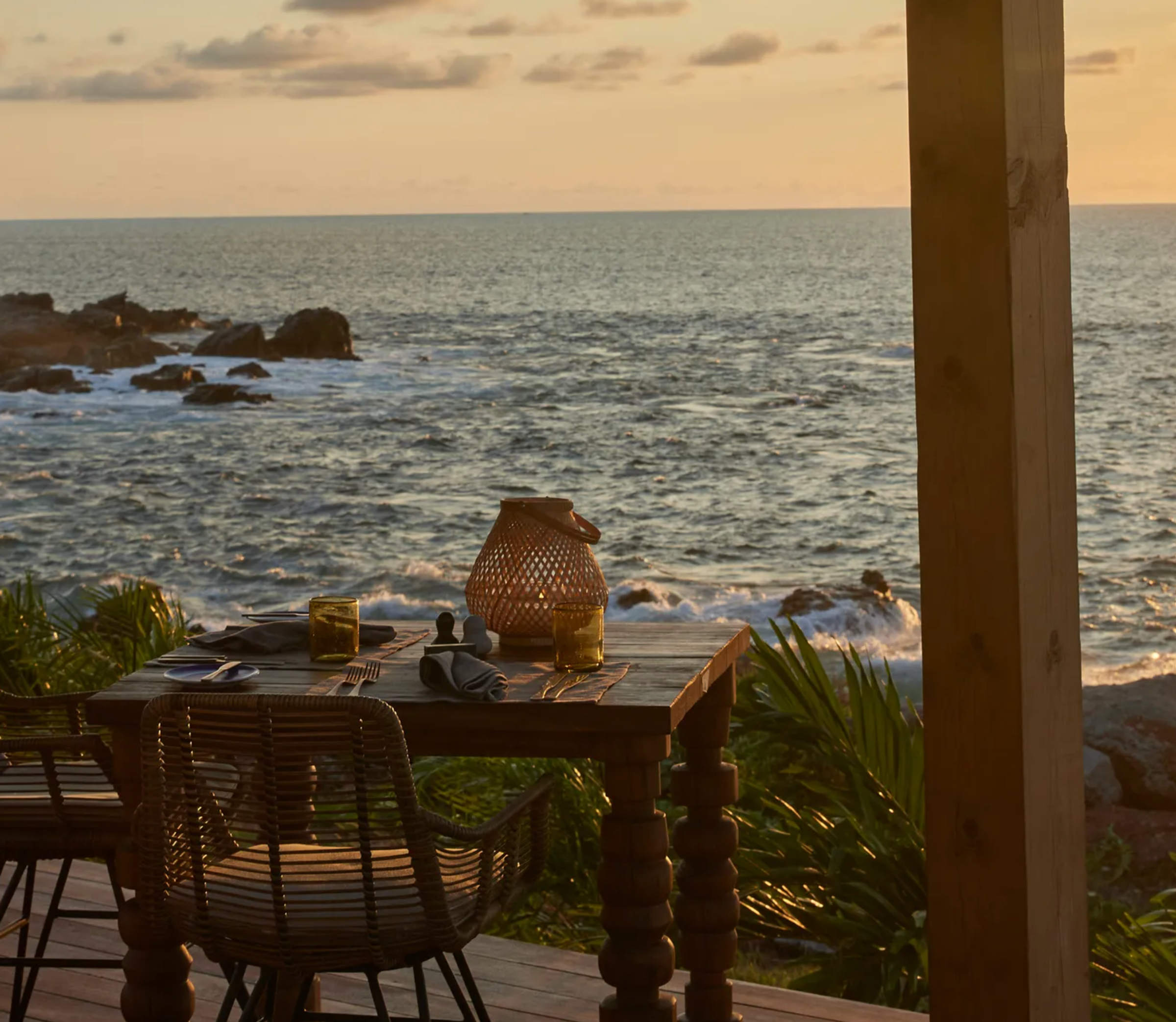 A breathtaking view from the deck of a luxury tent