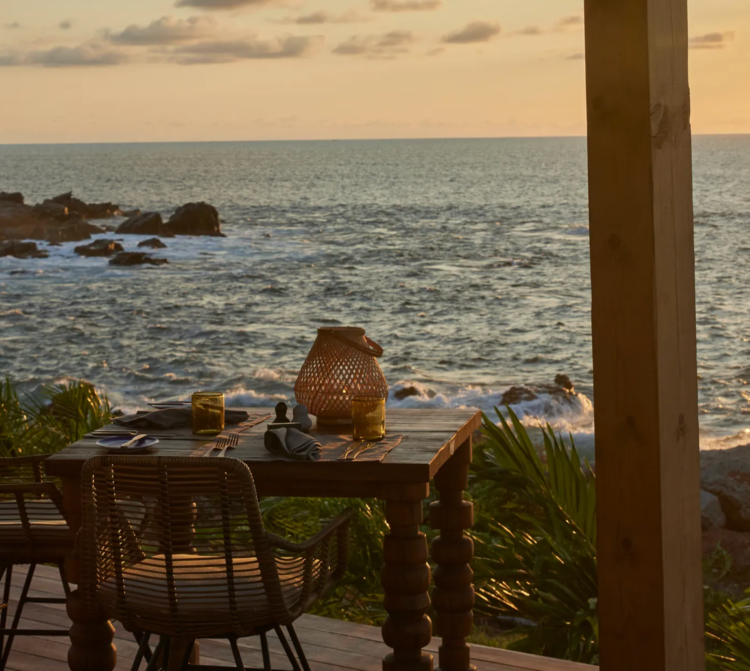 A breathtaking view from the deck of a luxury tent
