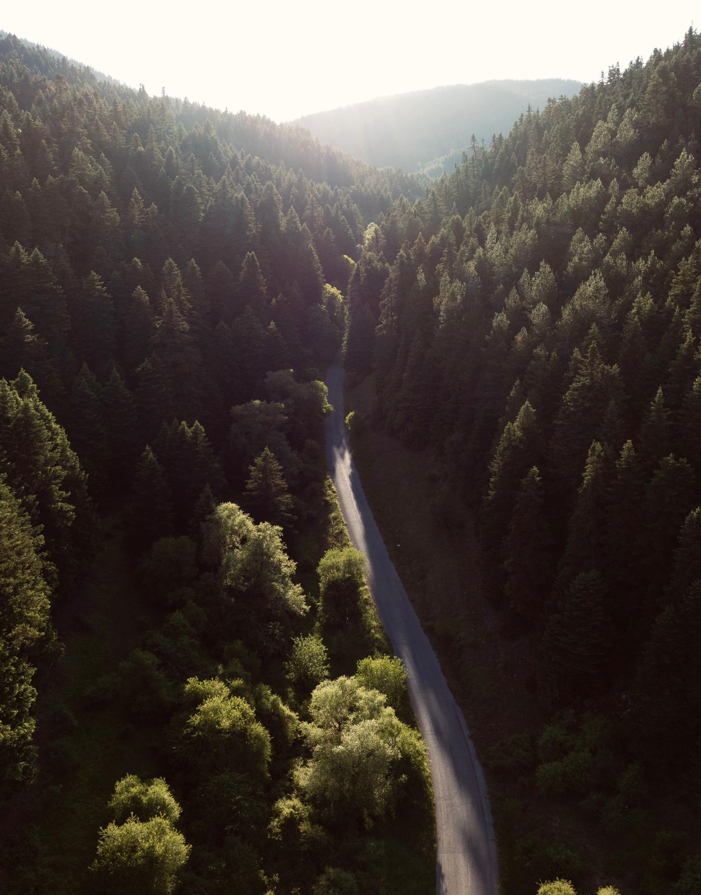 Twilight falls over the Arcadian mountains, surrounding MANNA in a serene, almost mythical atmosphere