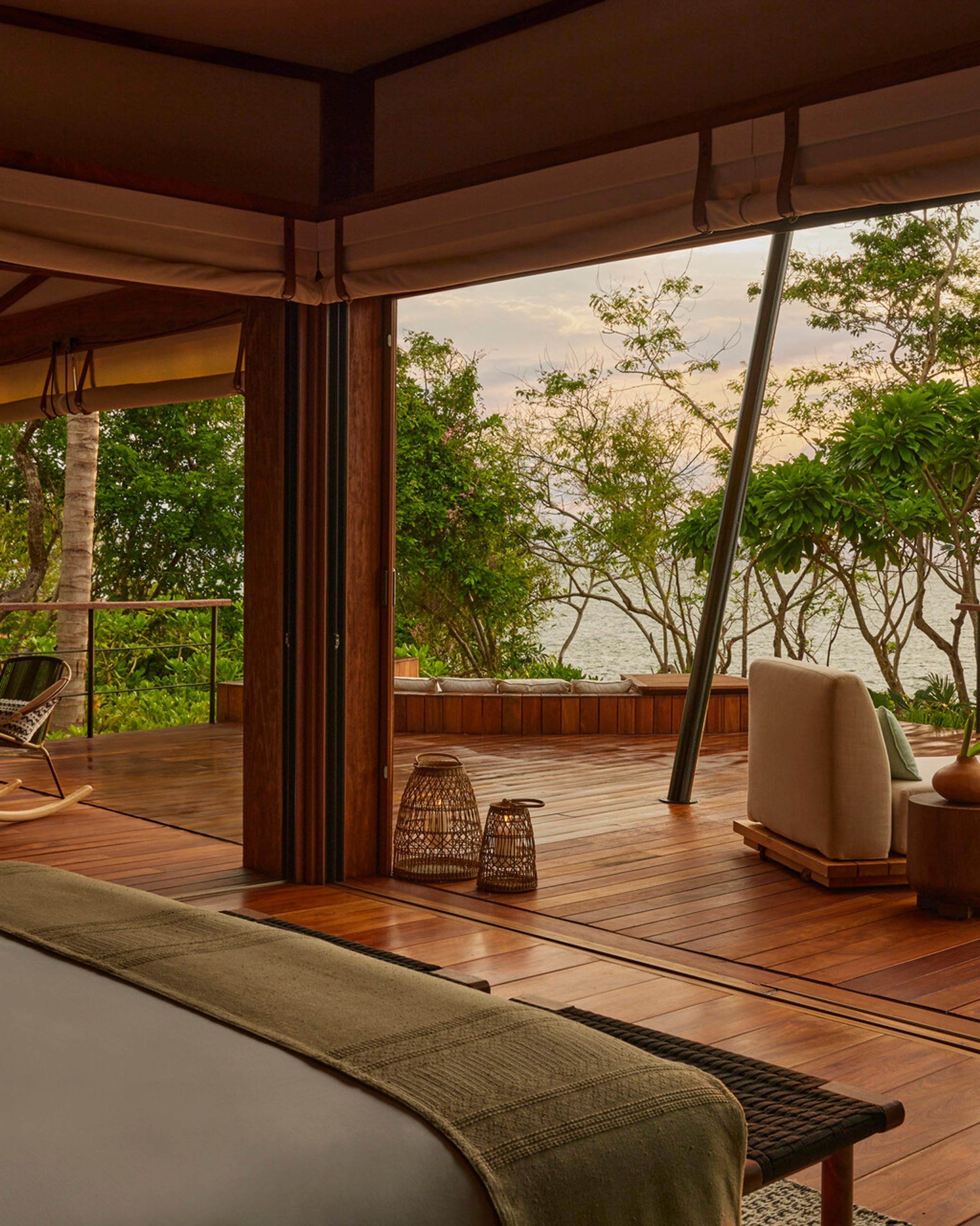 A beautifully designed interior featuring locally crafted furniture, artisan textiles, and a serene ambiance inspired by nature.