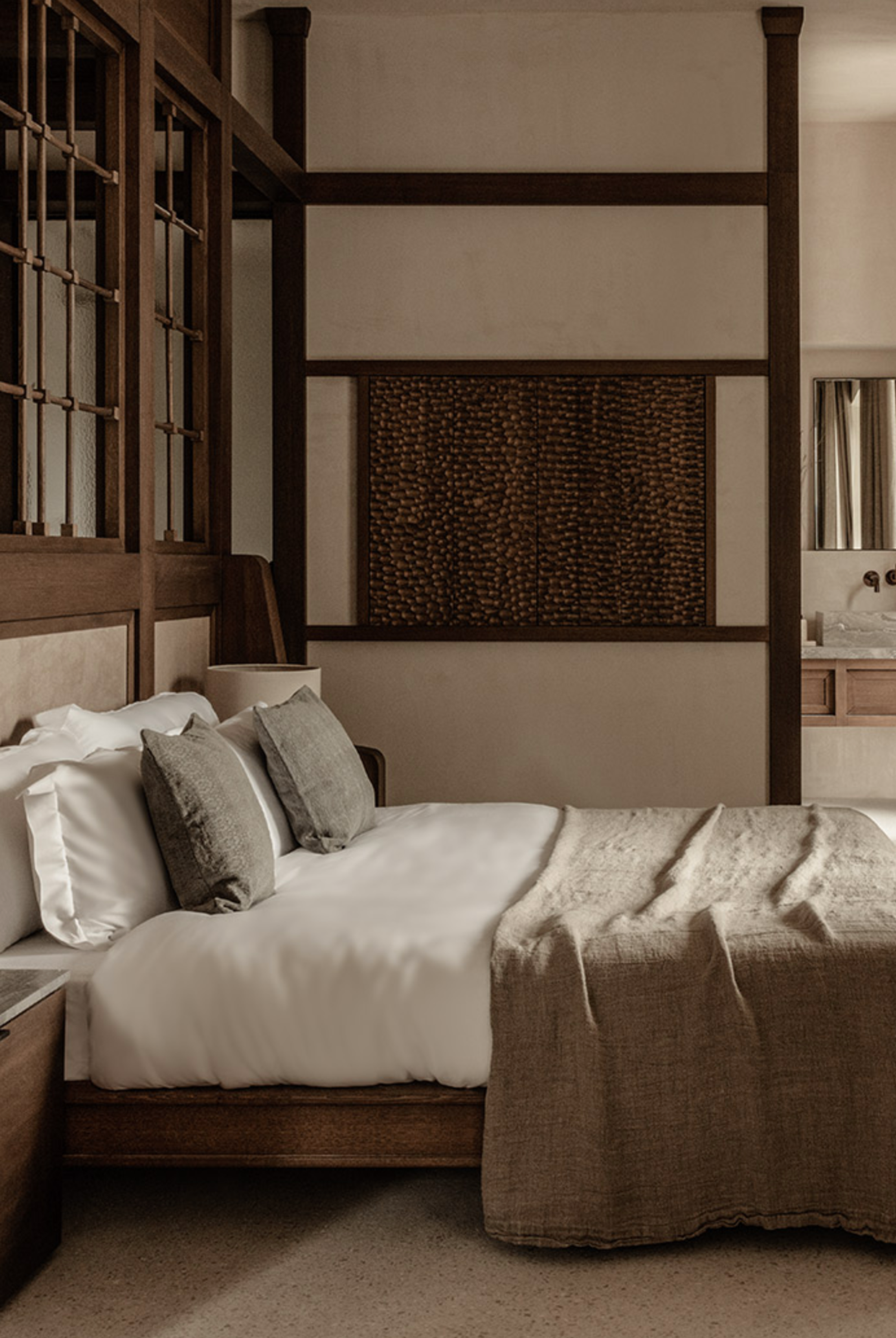 Junior Suite at MANNA, featuring luxurious décor, spacious interiors, and serene forest views ideal for relaxation.