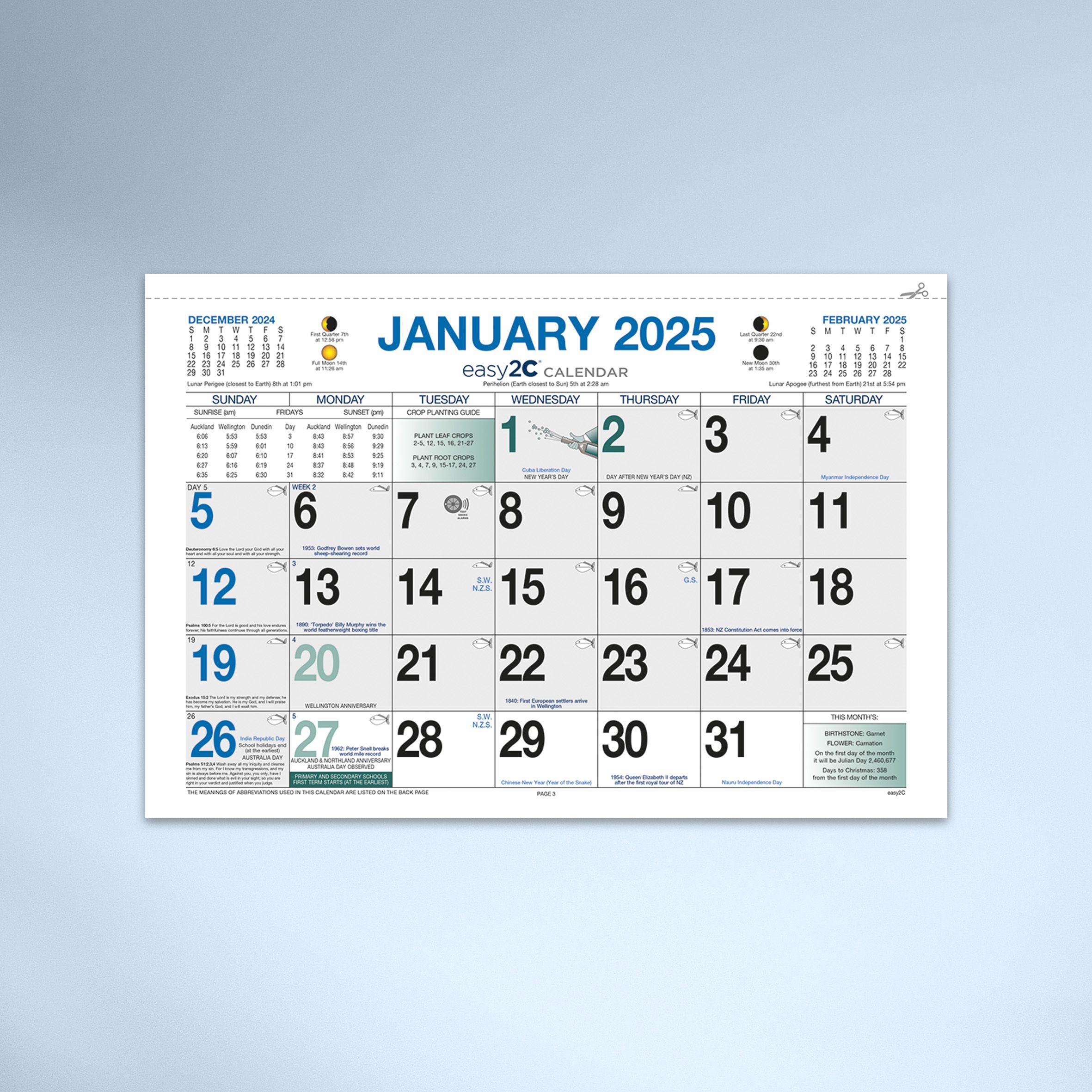 easy2C Calendar Pad - Jan