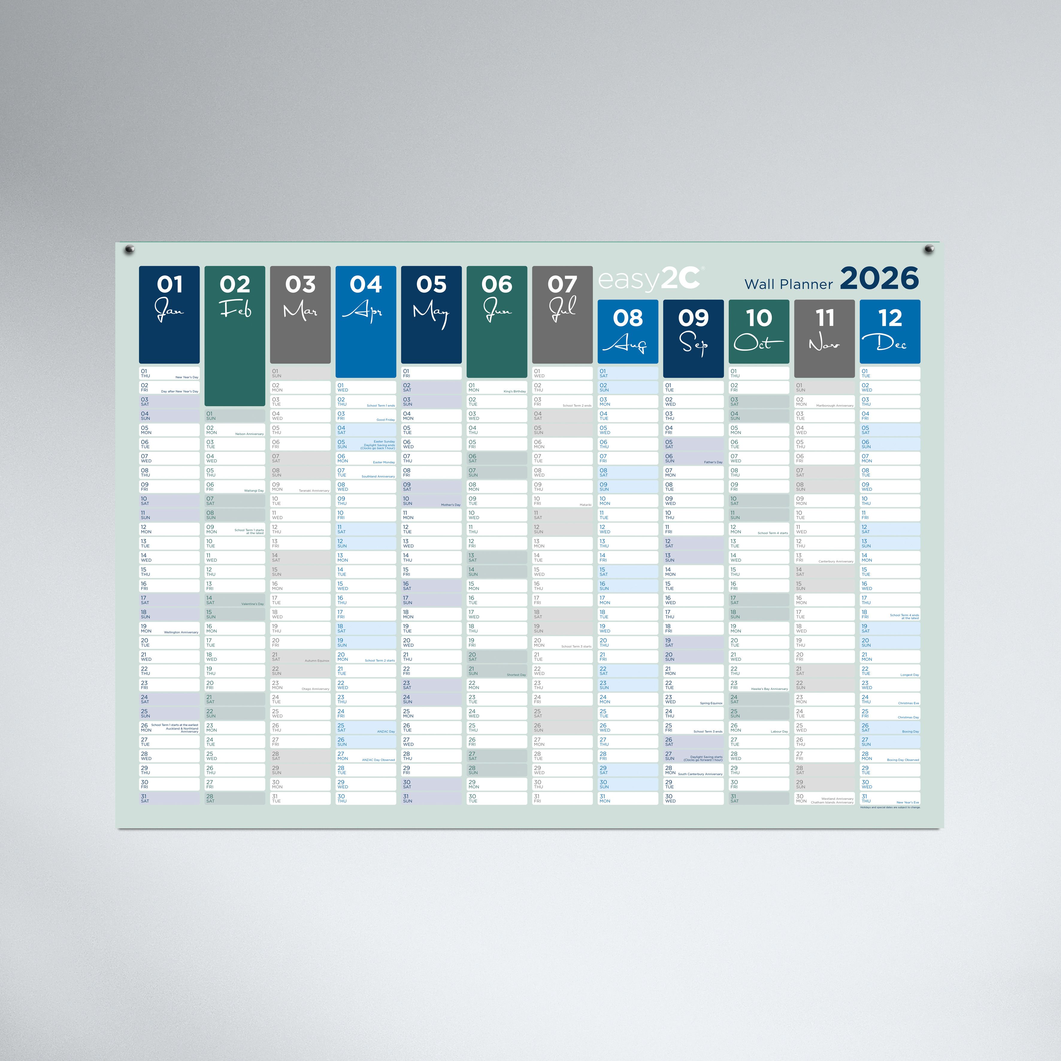 LAMINATED A2 WALL PLANNER 26 FRONT