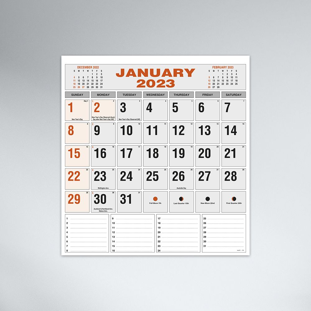 easy2C Commercial Wall Calendar