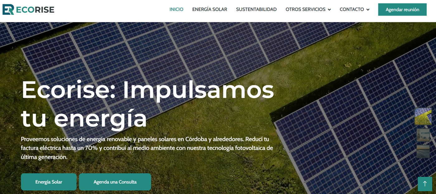 Imagen del sitio de Ecorise