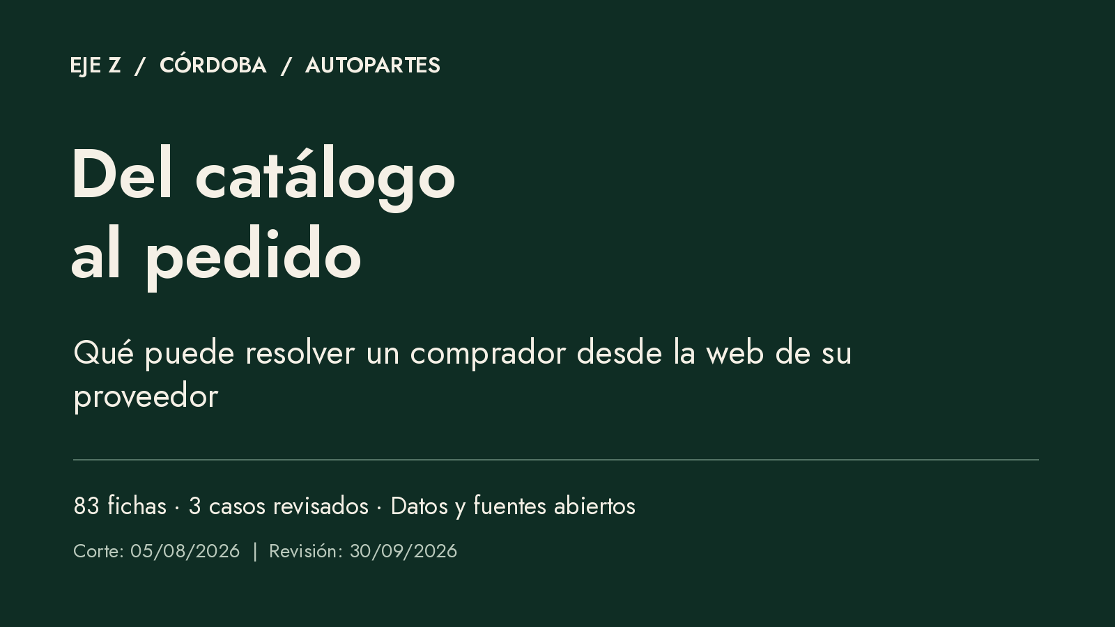 Del catálogo al pedido: 83 fichas de autopartes y tres casos revisados en Córdoba.