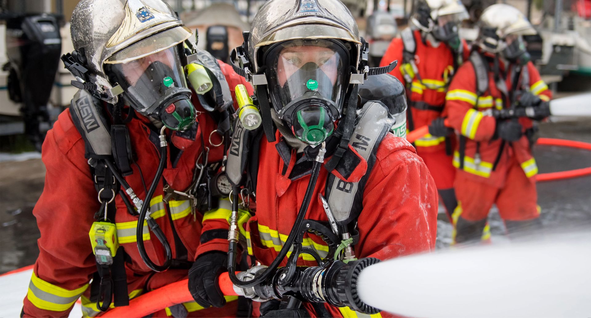 Two firefighters