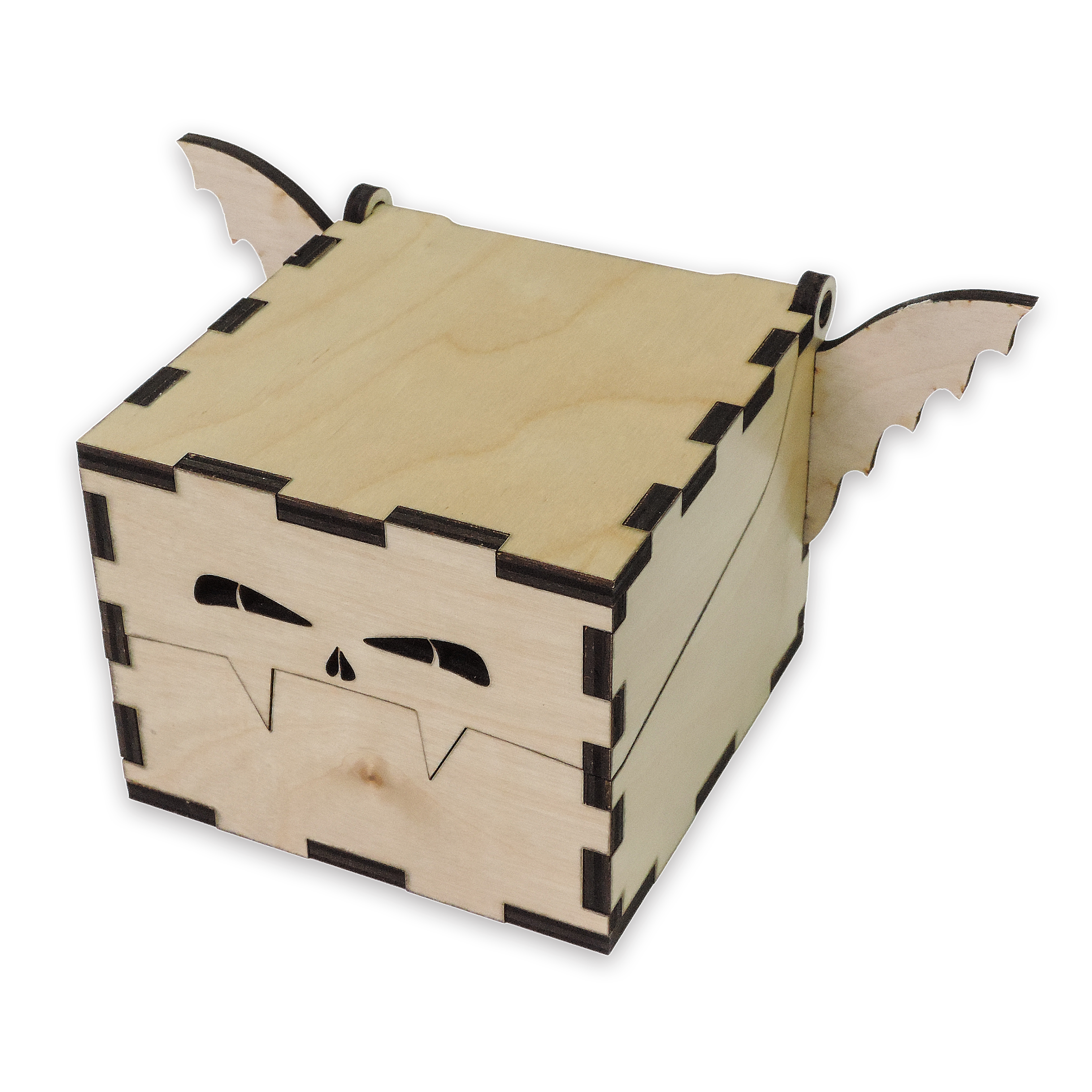 Laser-cut vampire candy box, ¼ in cabinet-grade plywood