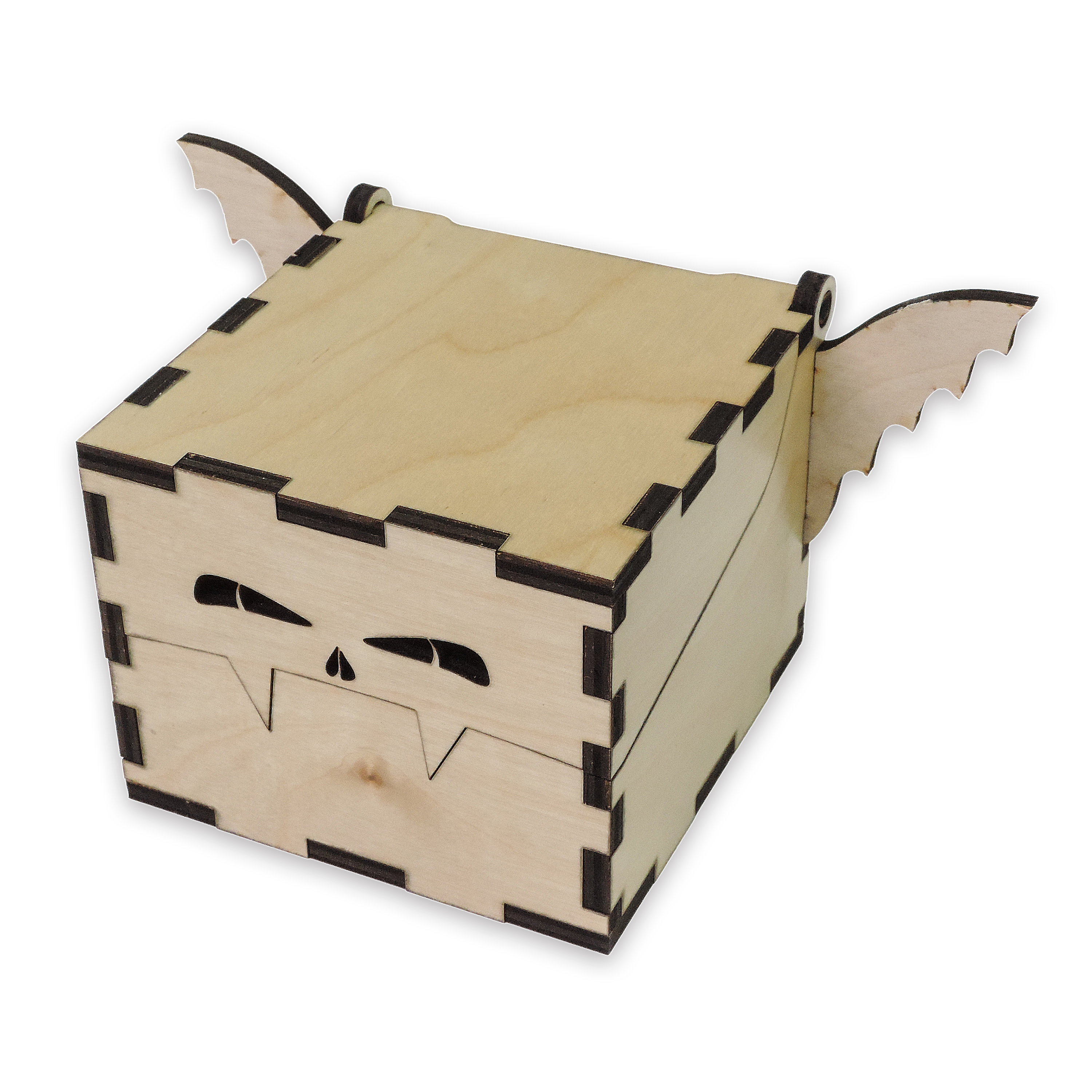 Laser-cut vampire candy box, ¼ in cabinet-grade plywood