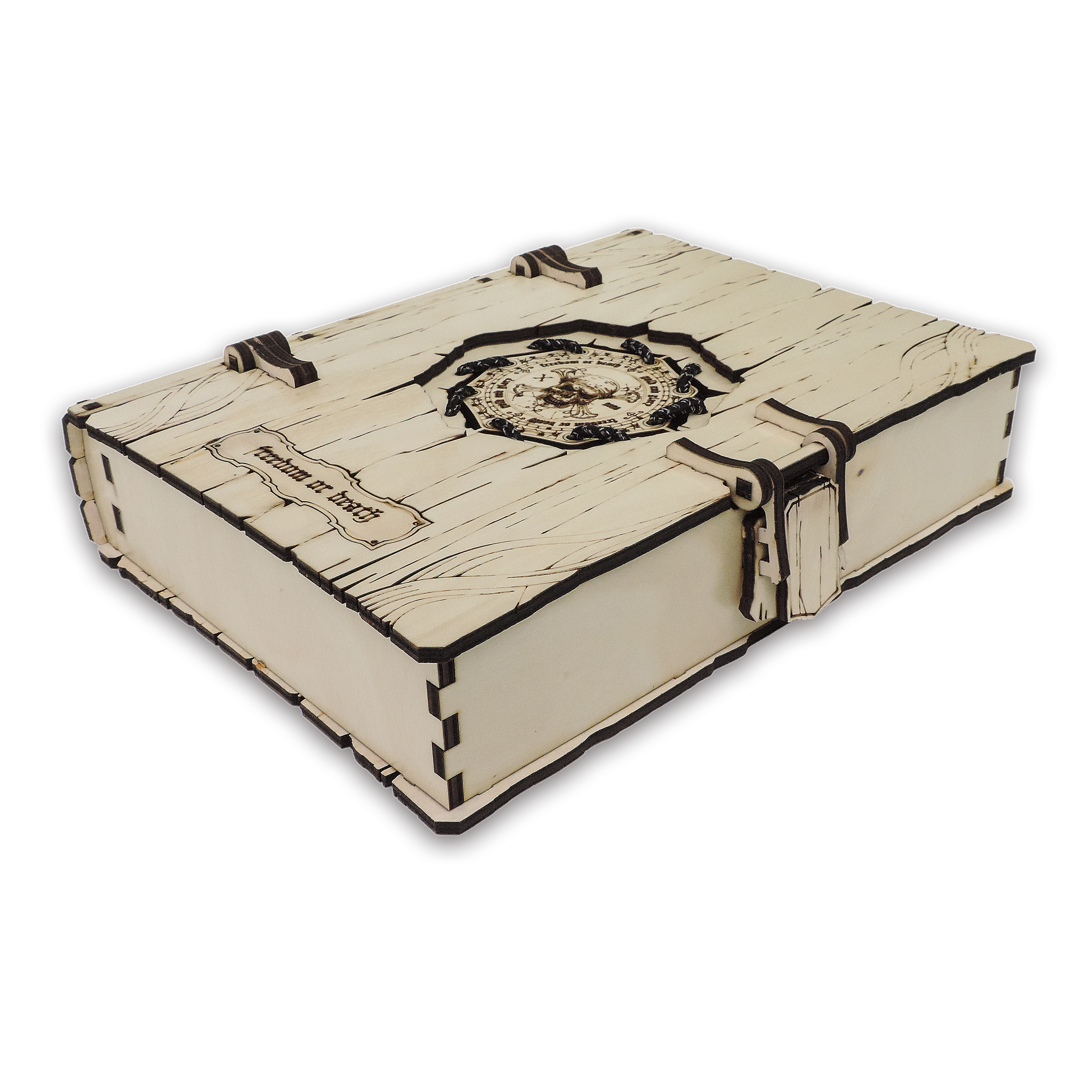Laser-cut pirate treasure book box, ¼ in cabinet-grade plywood — cabinet grade (8.5 × 11 in)