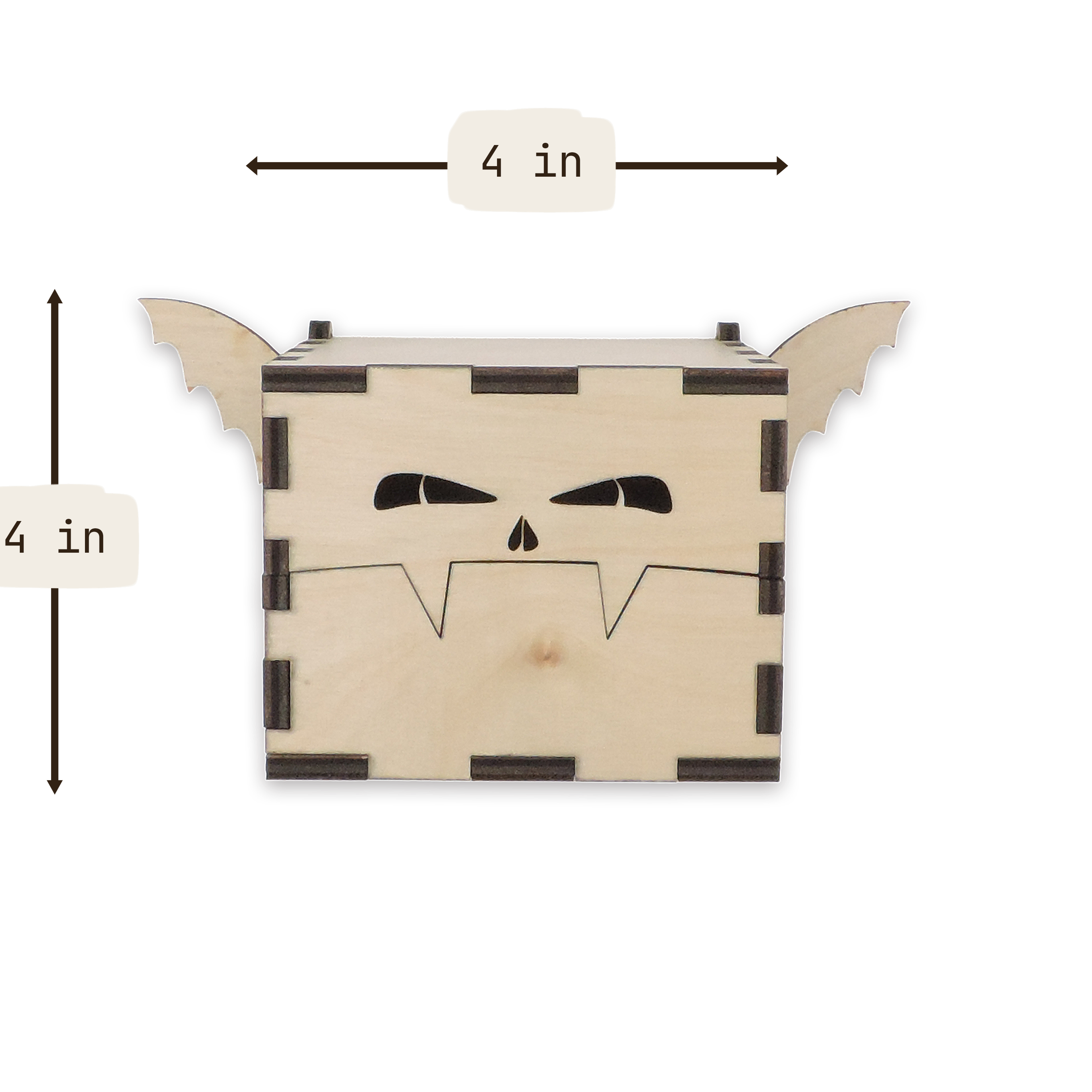 Laser-cut vampire candy box, ¼ in cabinet-grade plywood