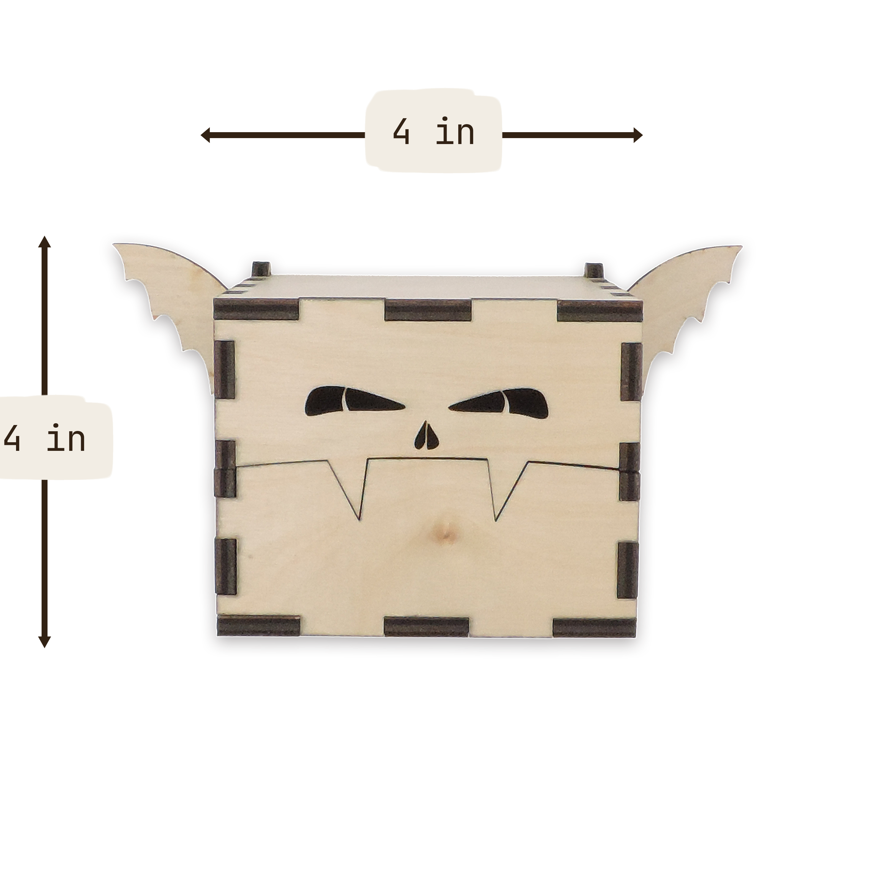 Laser-cut vampire candy box, ¼ in cabinet-grade plywood