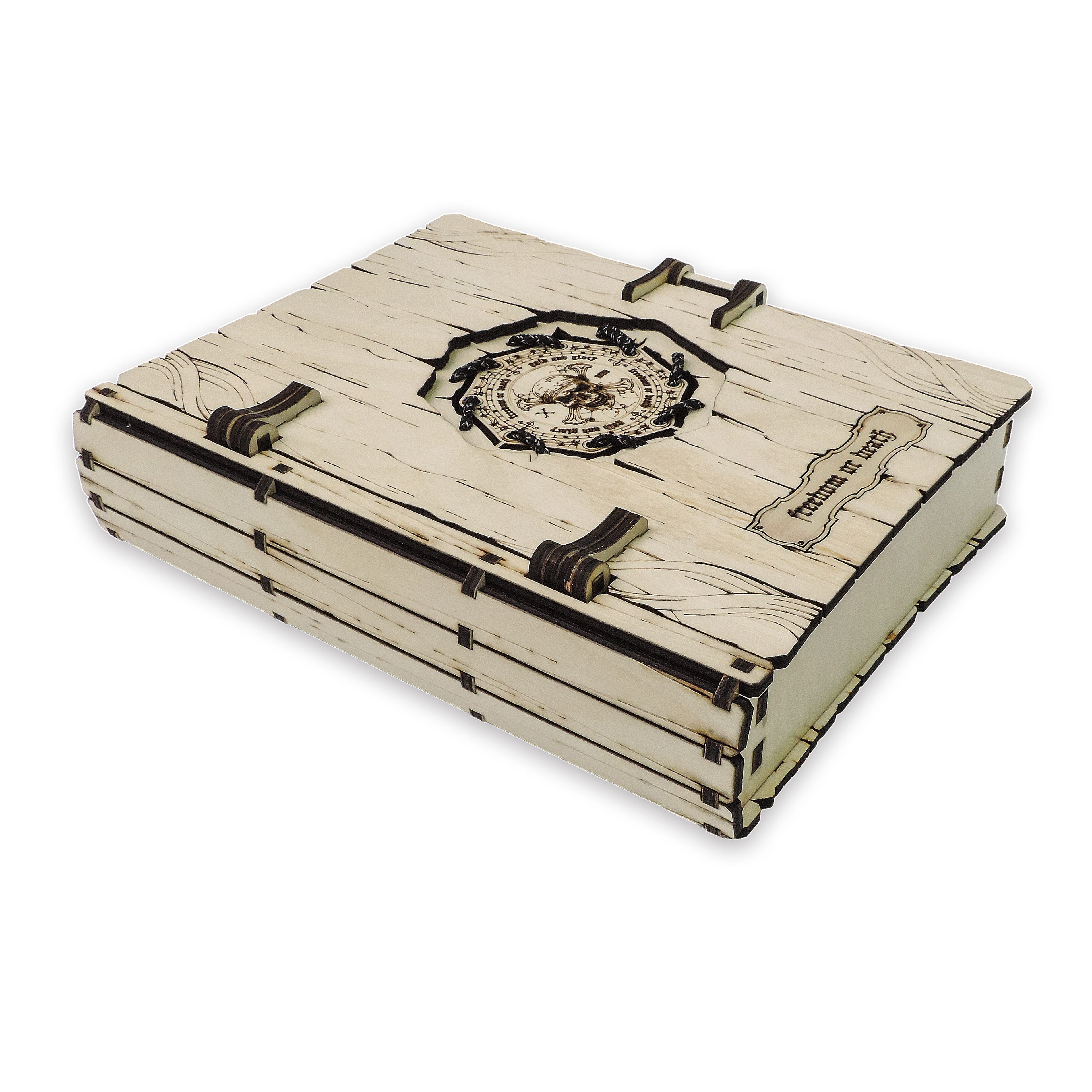 Laser-cut pirate treasure book box, ¼ in cabinet-grade plywood — cabinet grade (8.5 × 11 in)