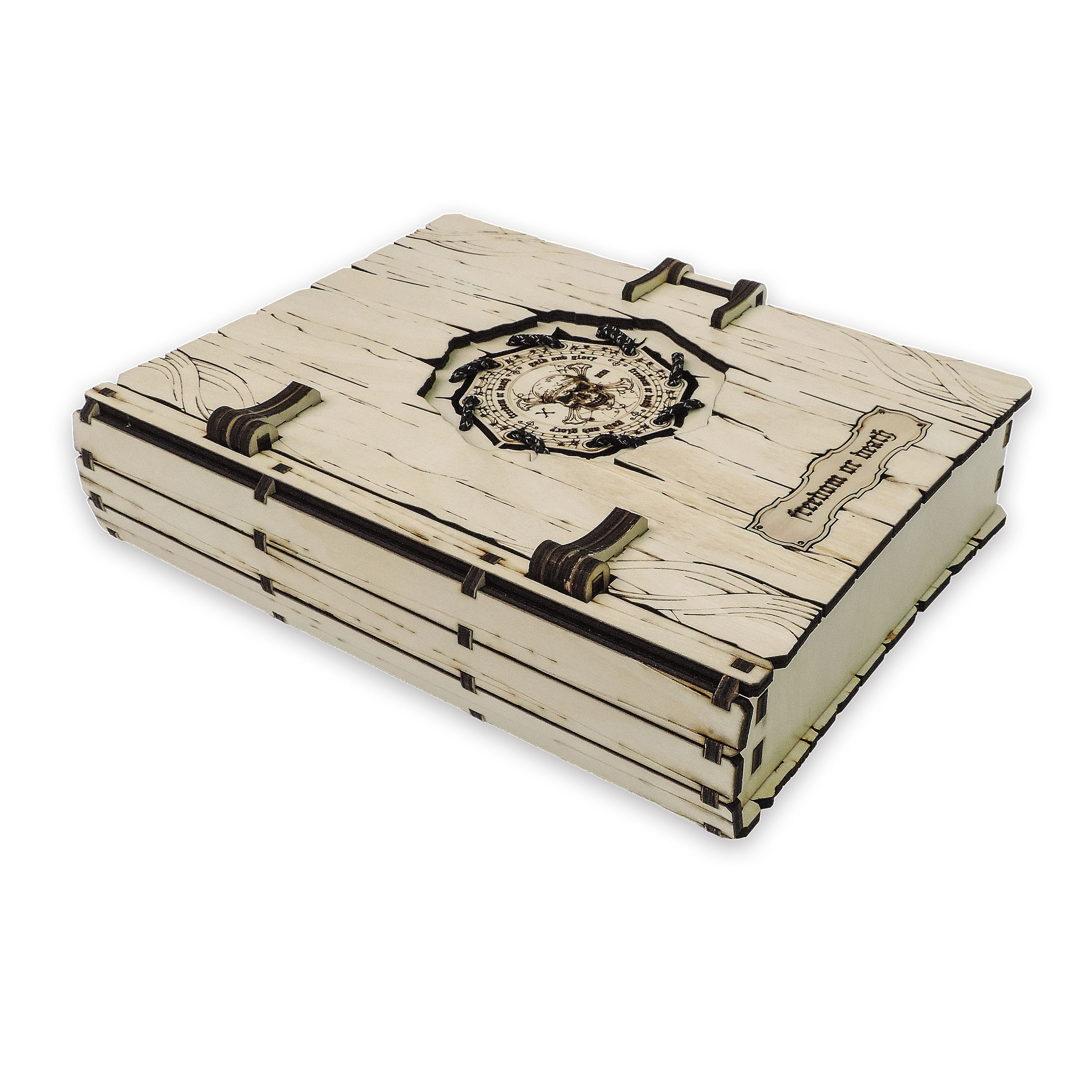 Laser-cut pirate treasure book box, ¼ in cabinet-grade plywood — cabinet grade (8.5 × 11 in)