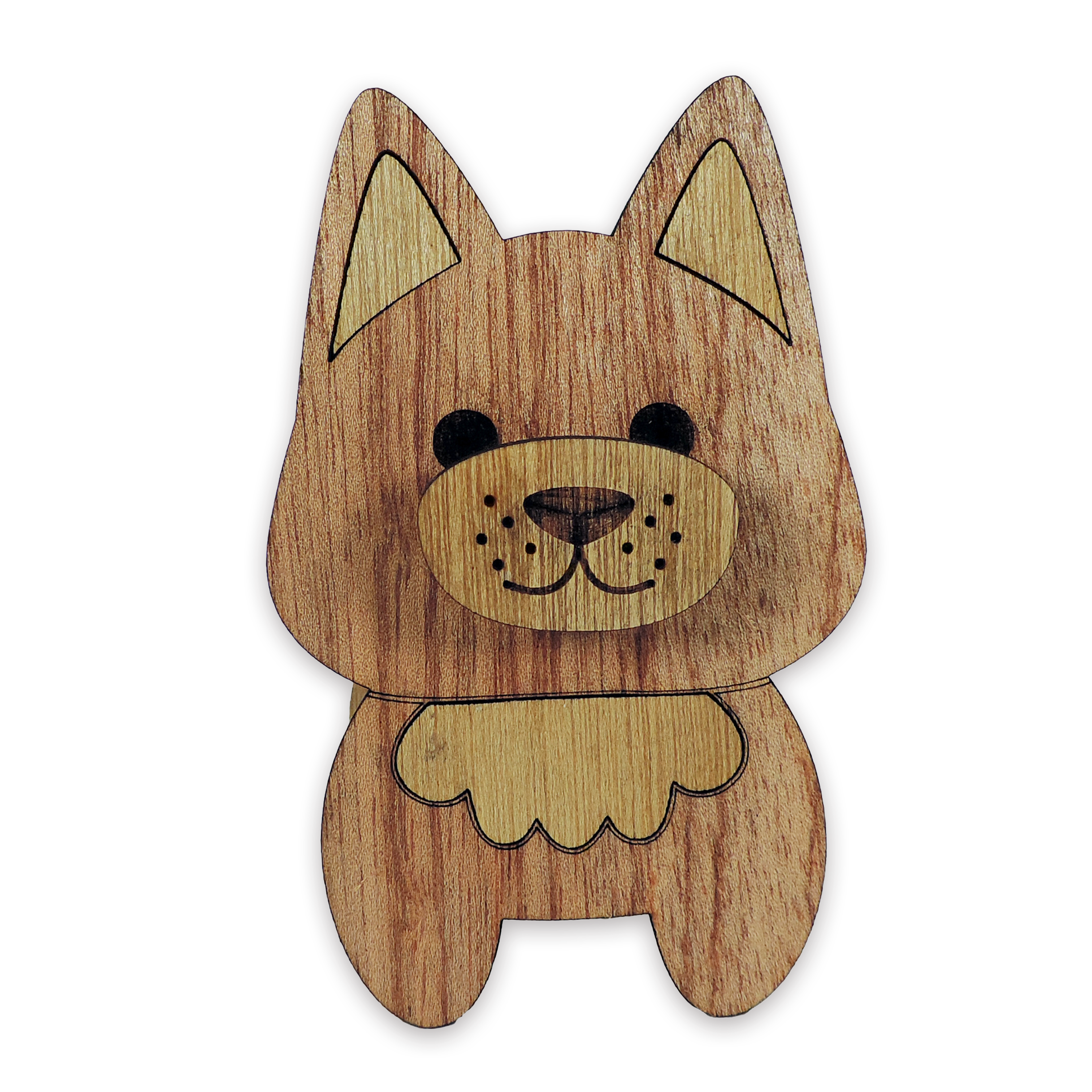 Laser-cut fox glasses holder, 5 mm plywood — cherry, blank (3.5 × 5 in)