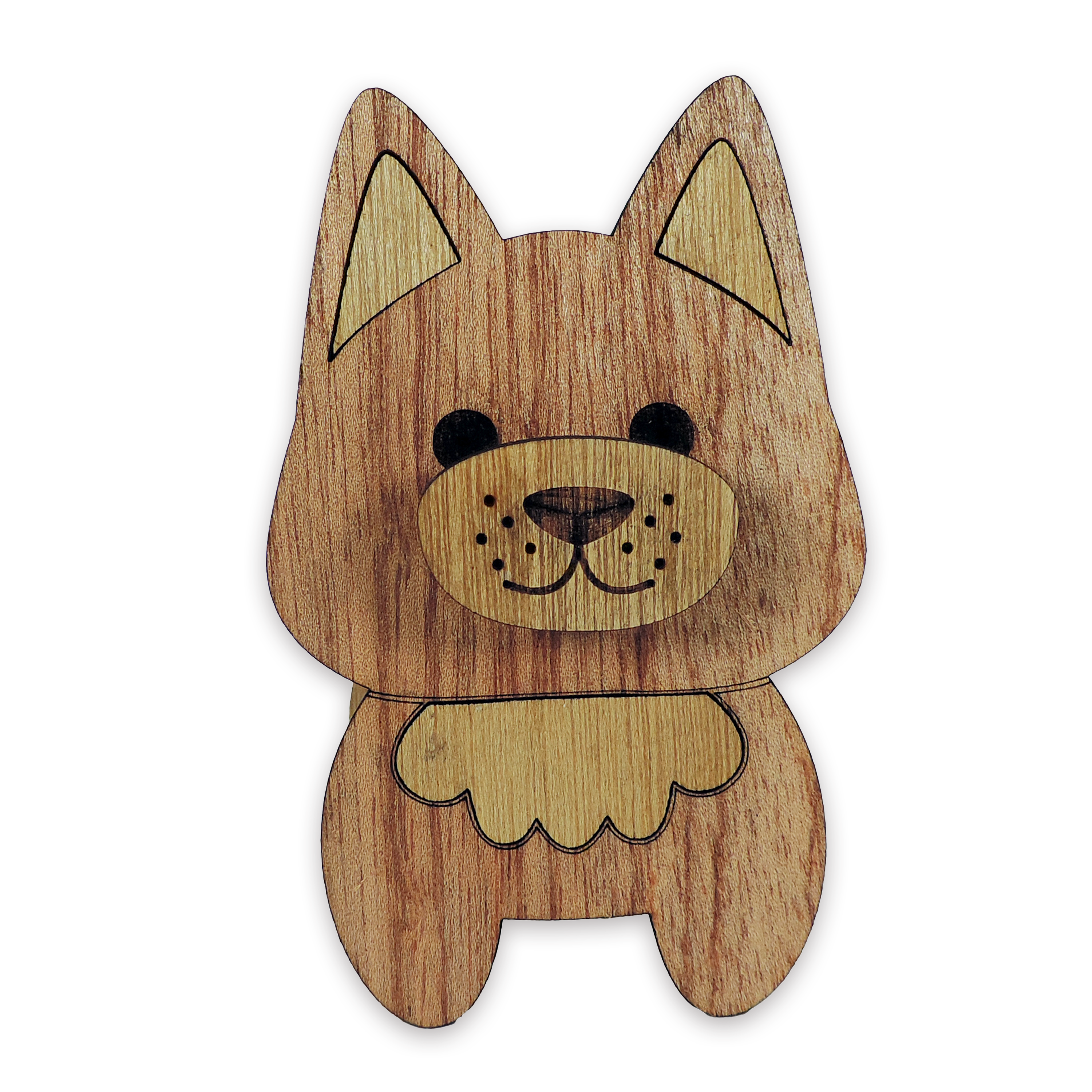 Laser-cut fox glasses holder, 5 mm plywood — cherry, blank (3.5 × 5 in)