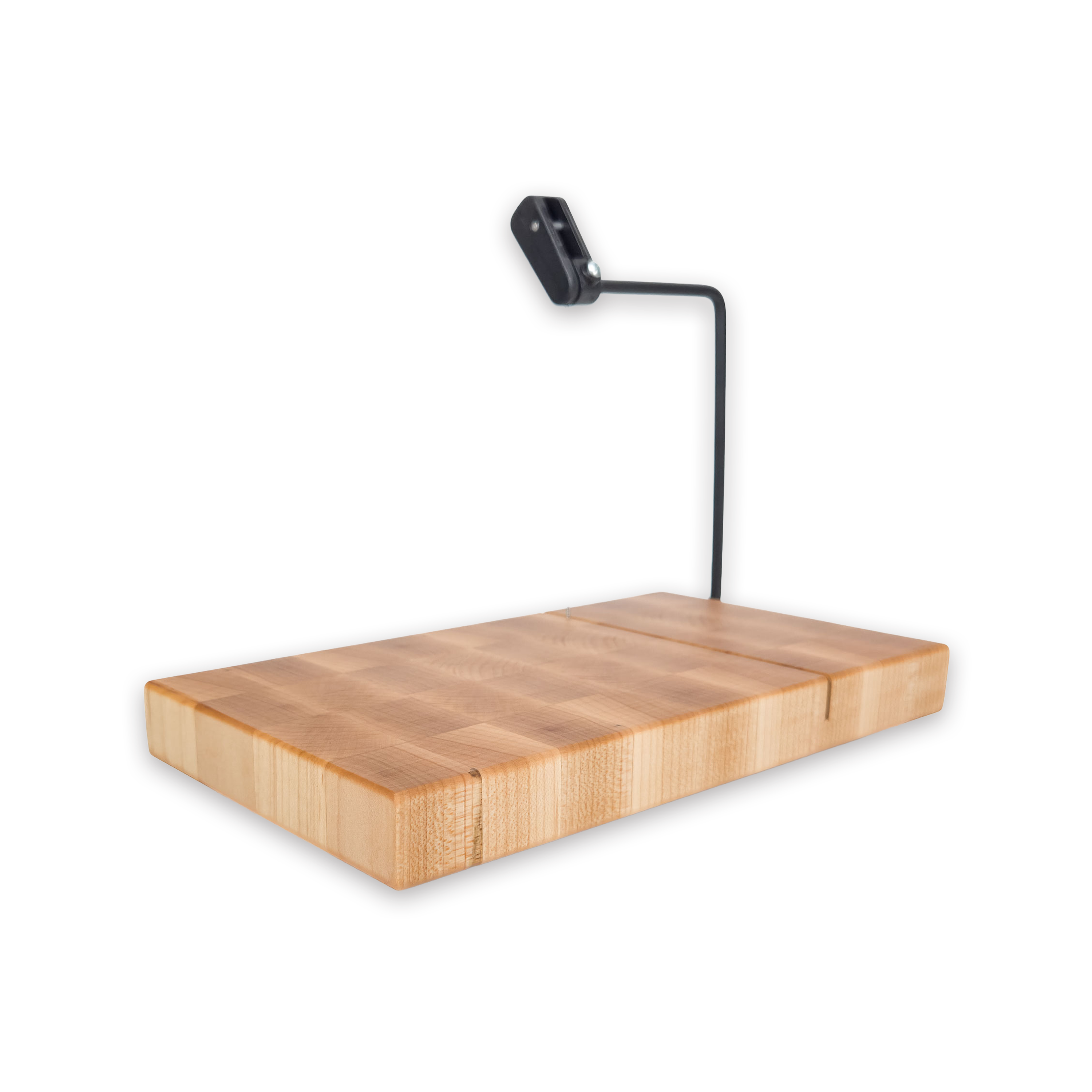 End grain maple cheese slicer board with wire cutter, oiled hardwood