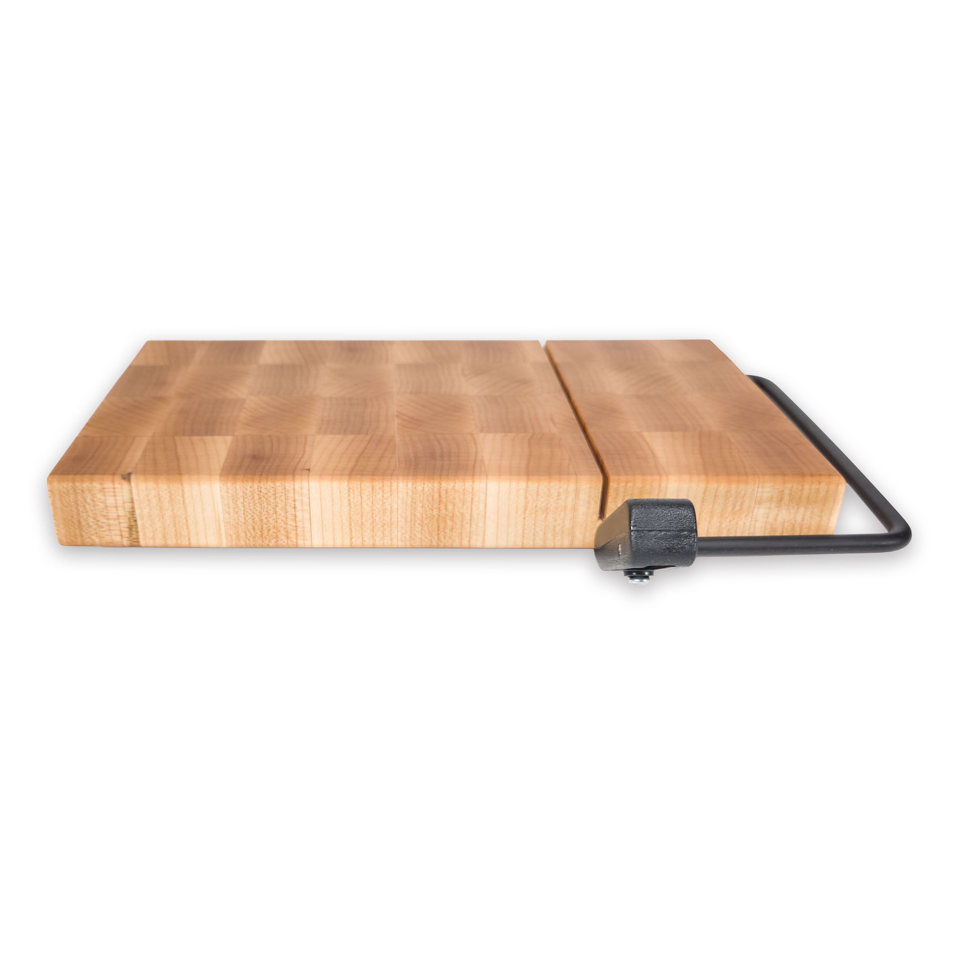 End grain maple cheese slicer board with wire cutter, oiled hardwood