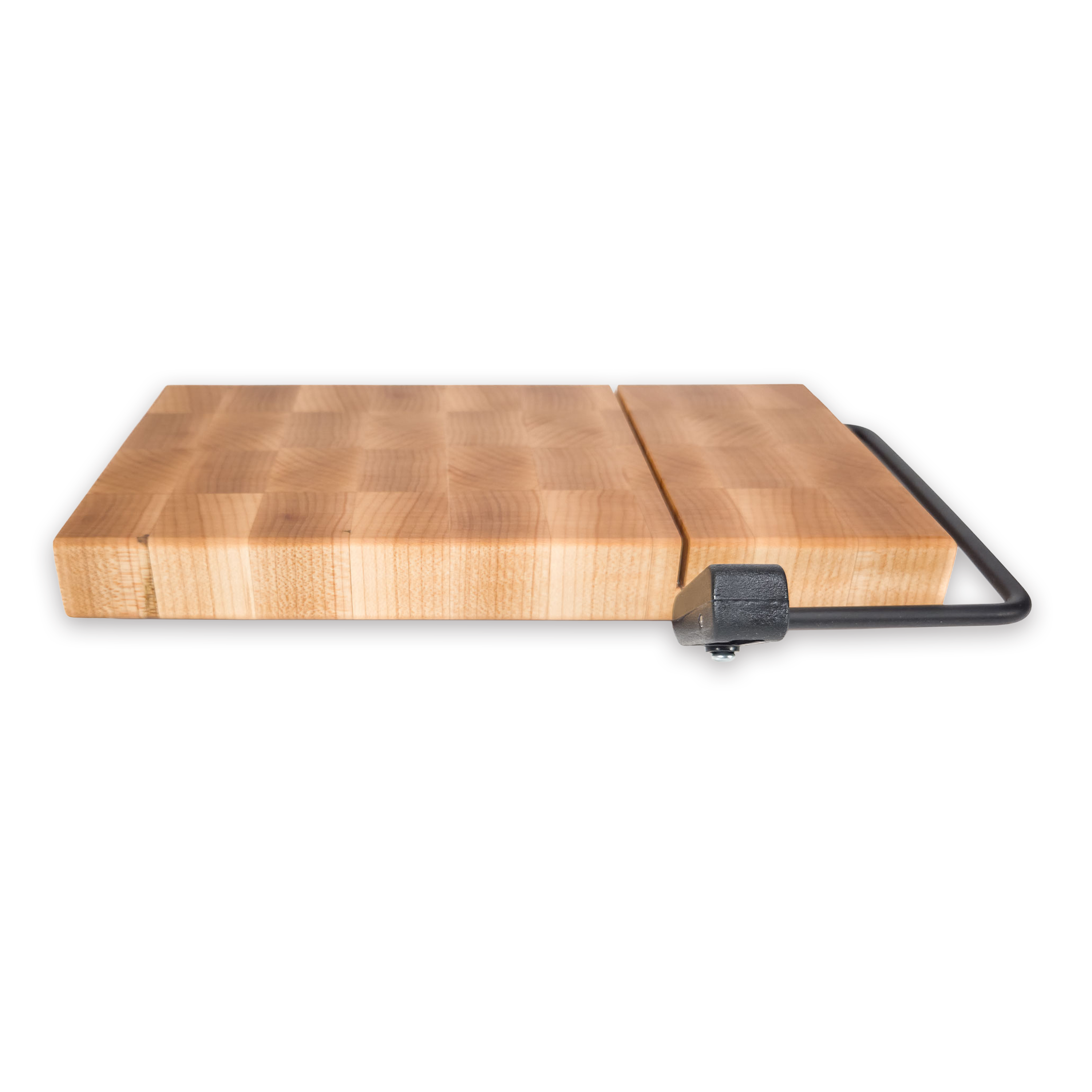 End grain maple cheese slicer board with wire cutter, oiled hardwood