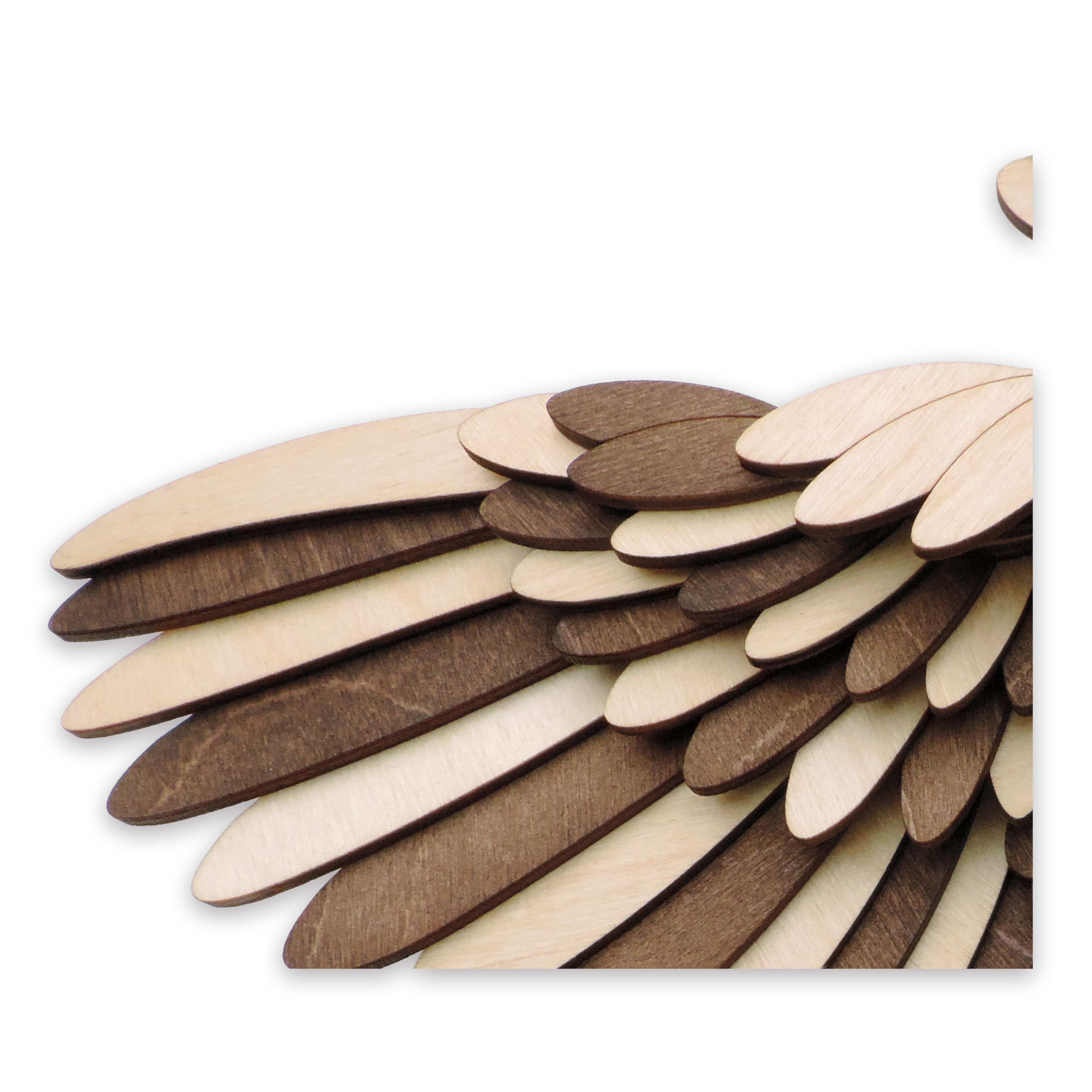 17-layer 3D laser-cut baby puffin wall art, Baltic Birch Plywood — walnut maple, small (11 × 9 in)