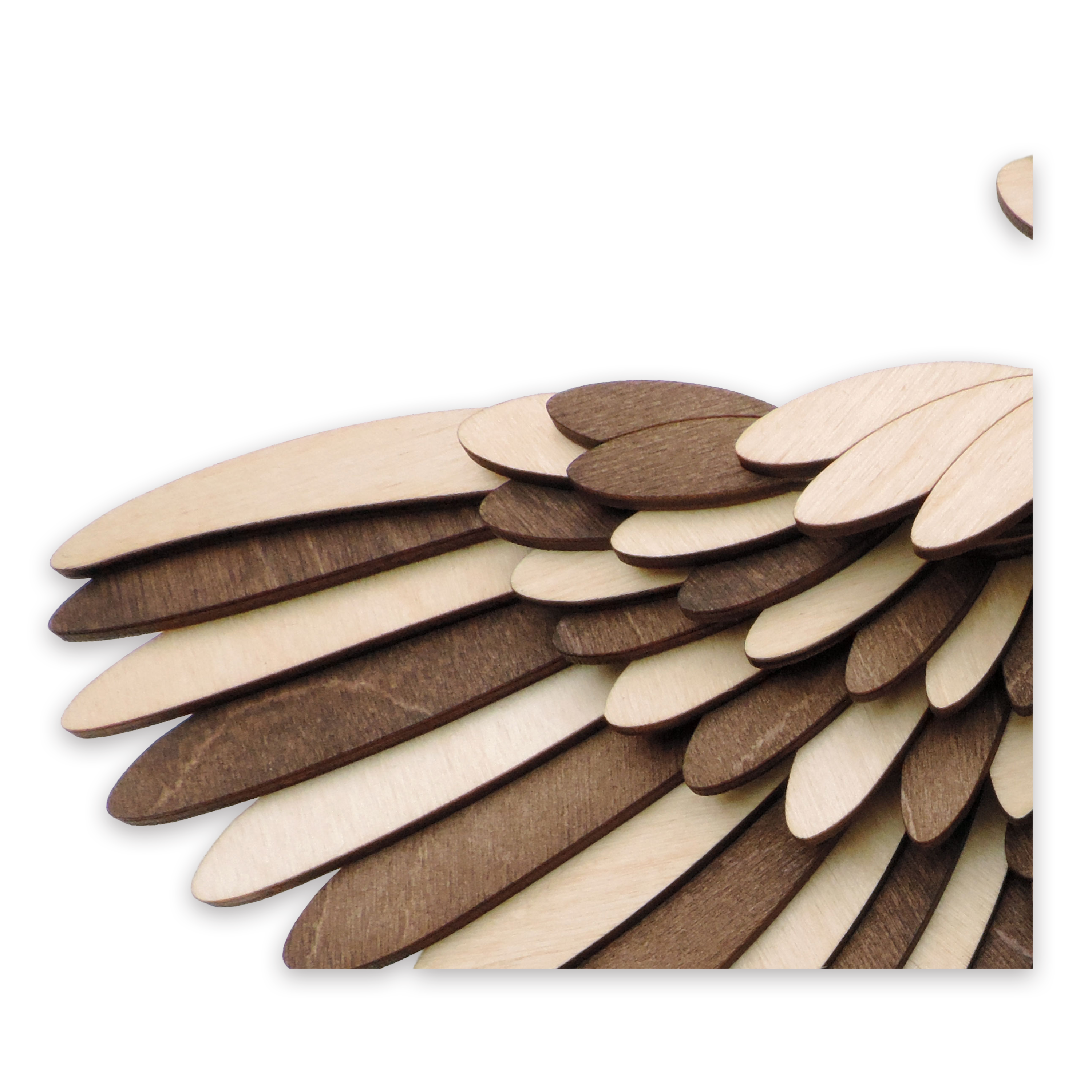 17-layer 3D laser-cut baby puffin wall art, Baltic Birch Plywood — walnut maple, small (11 × 9 in)