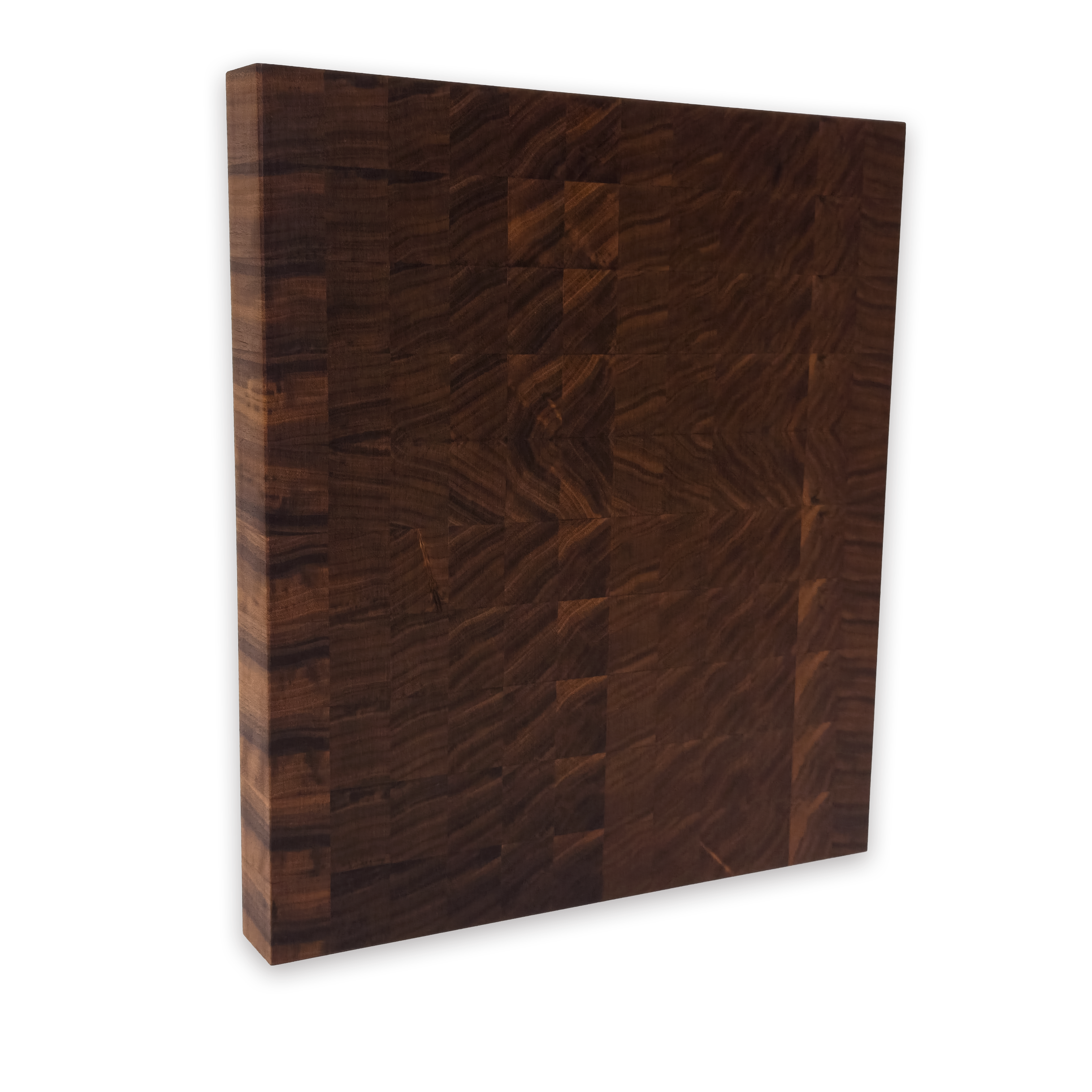 Walnut end grain butcher block cutting board with juice groove — 14 × 12 in