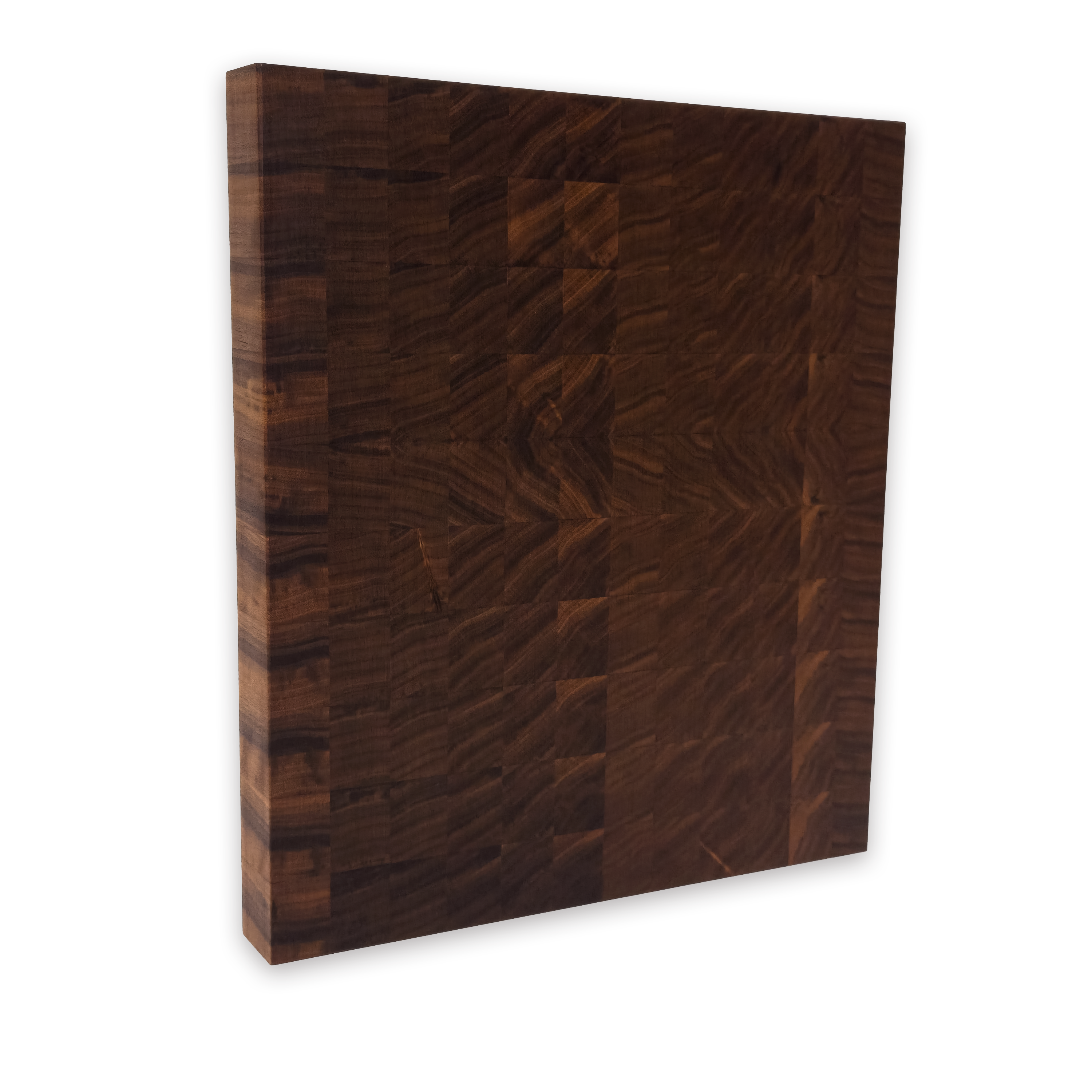 Walnut end grain butcher block cutting board with juice groove — 14 × 12 in