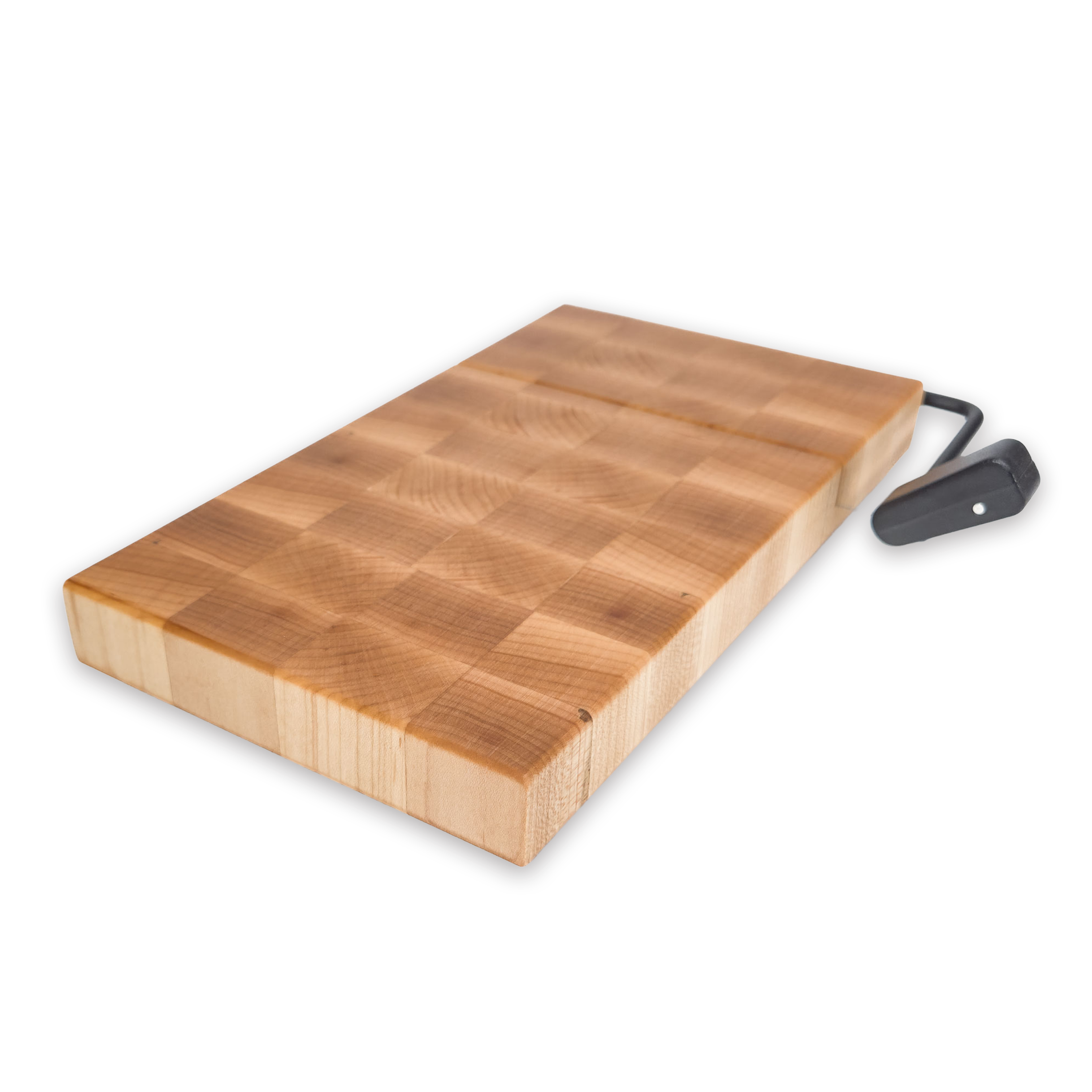 End grain maple cheese slicer board with wire cutter, oiled hardwood