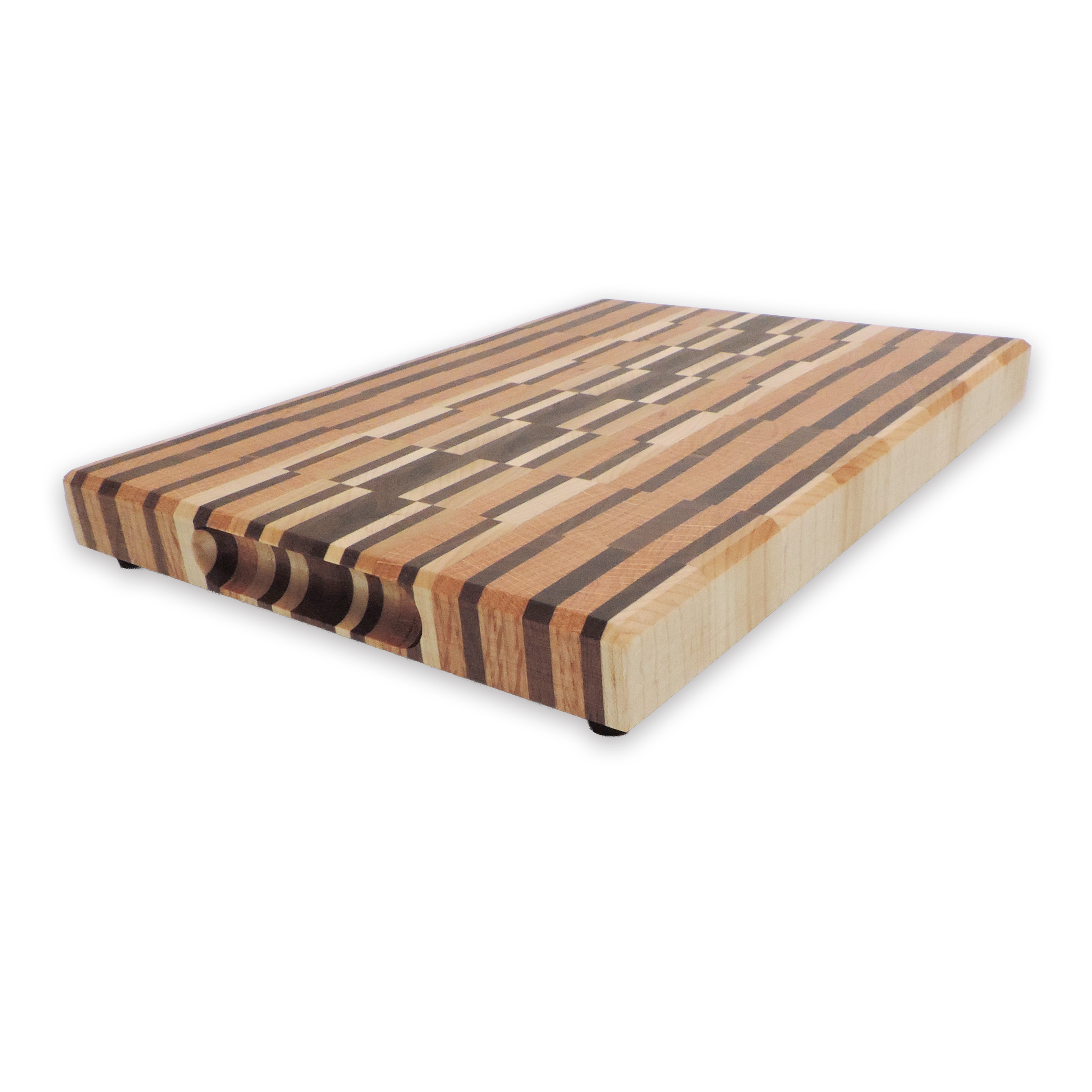 End grain walnut, maple & white oak cutting board, oiled hardwood