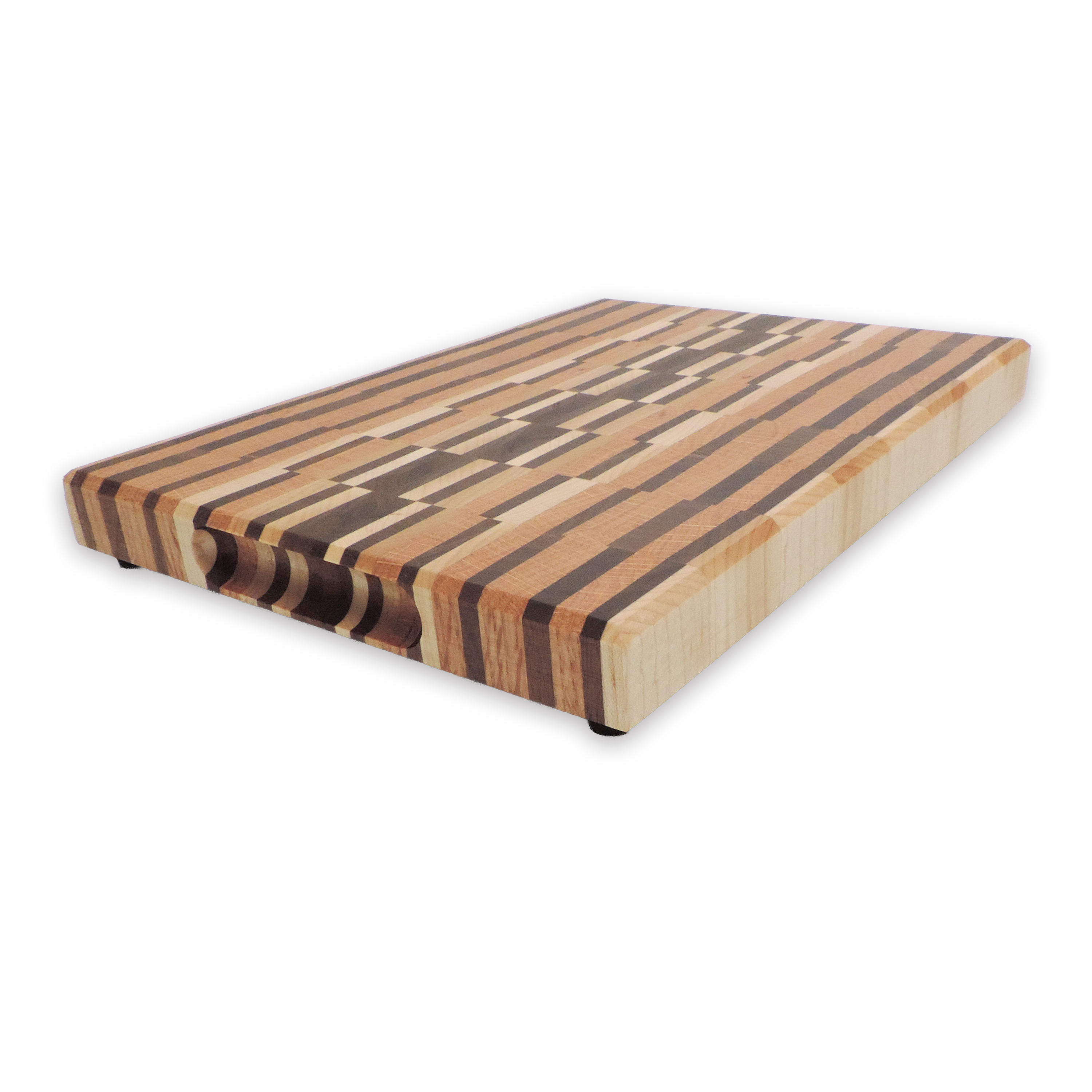 End grain walnut, maple & white oak cutting board, oiled hardwood