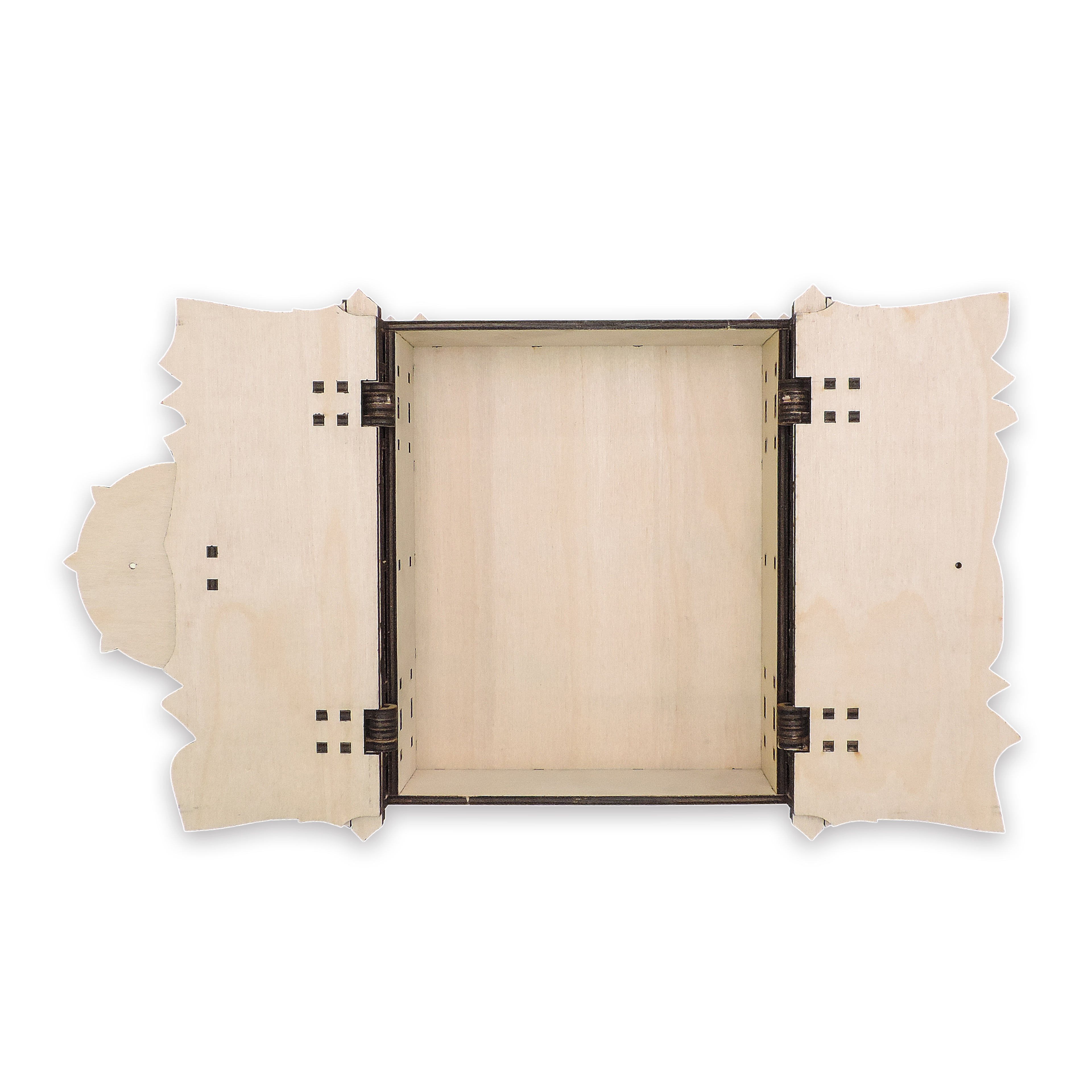 Laser-cut wizard spellbook keepsake box, ¼ in cabinet-grade plywood