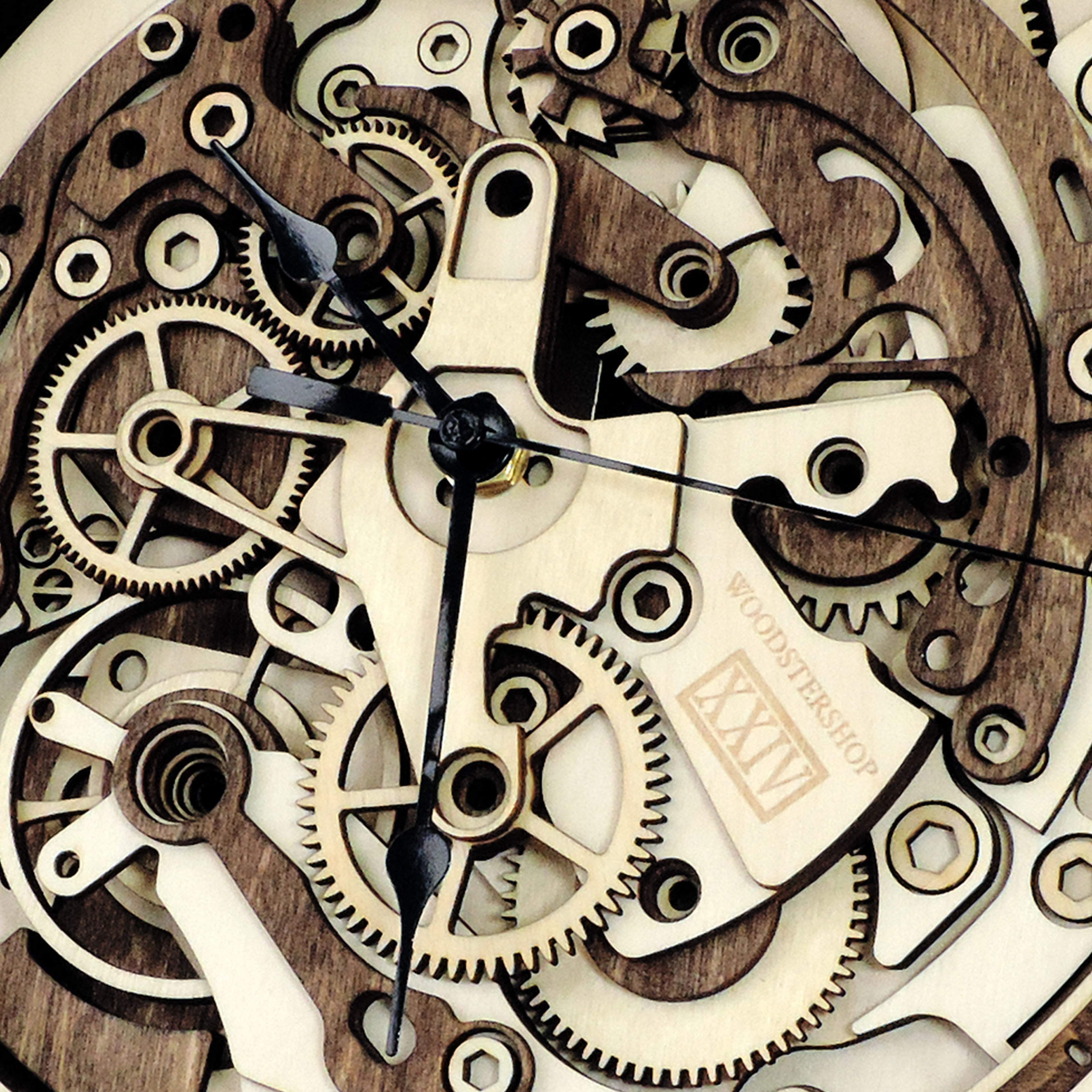 Multilayer 3D laser-cut gear wall clock wall art, Baltic Birch Plywood