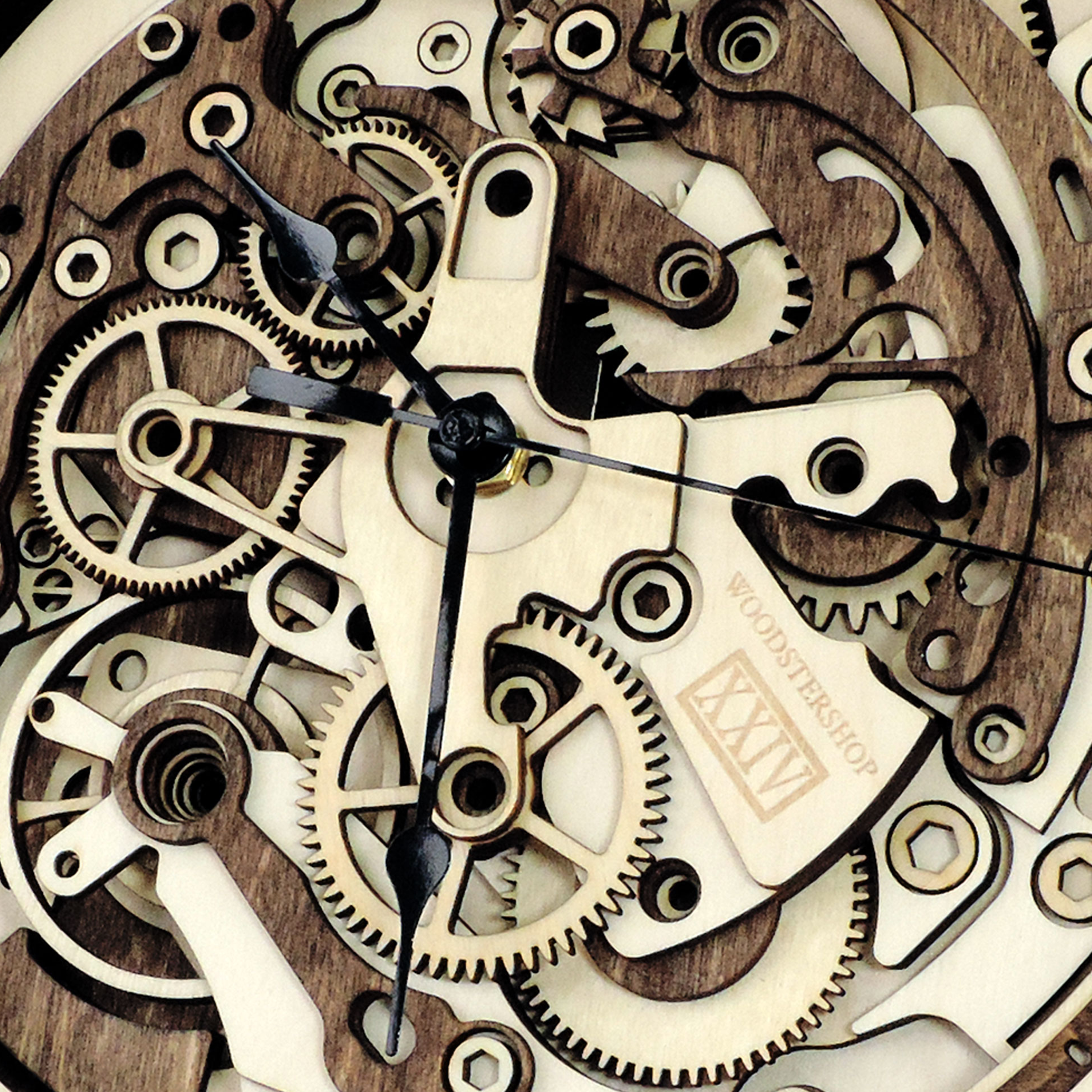 Multilayer 3D laser-cut gear wall clock wall art, Baltic Birch Plywood