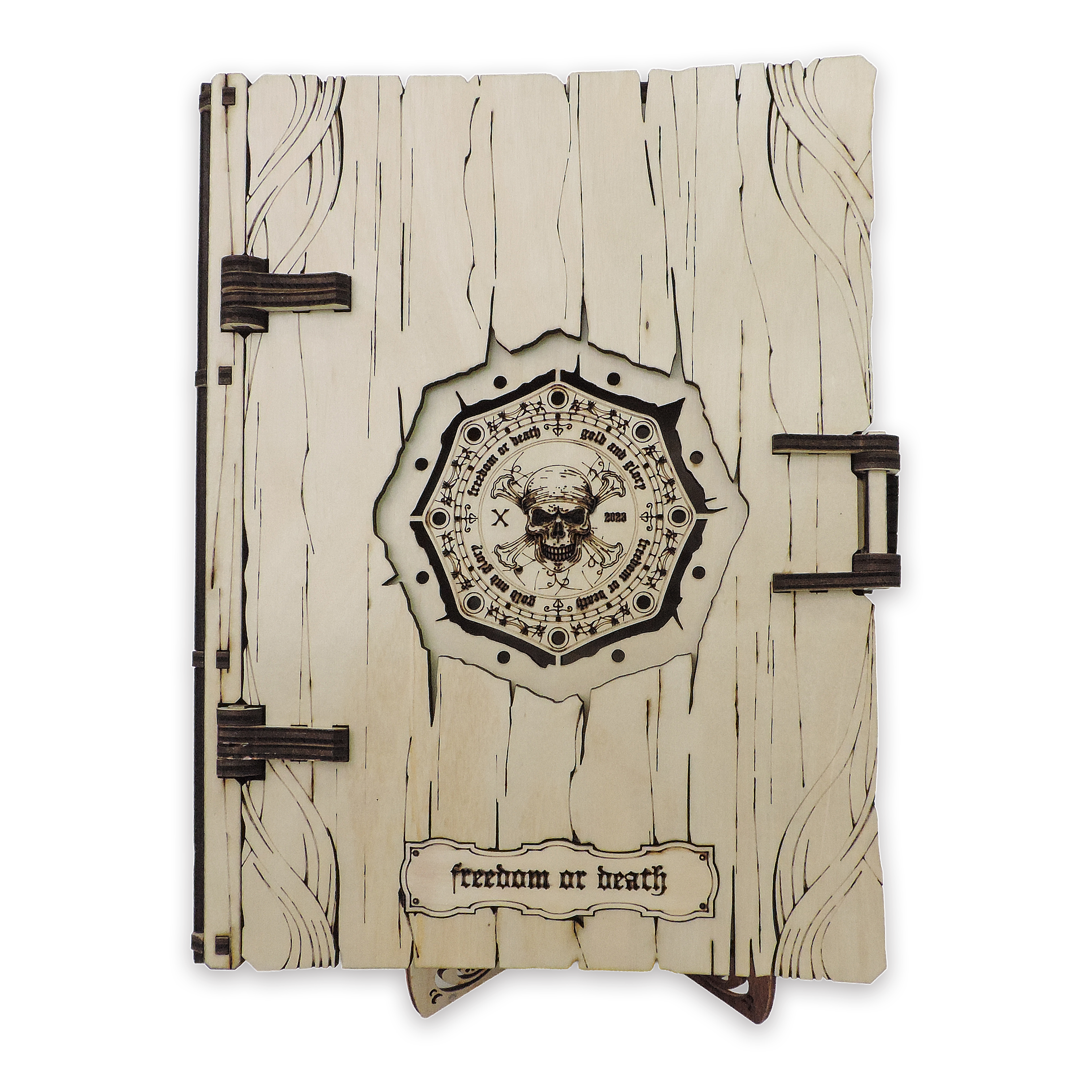 Laser-cut pirate treasure book box, ¼ in cabinet-grade plywood — cabinet grade (8.5 × 11 in)