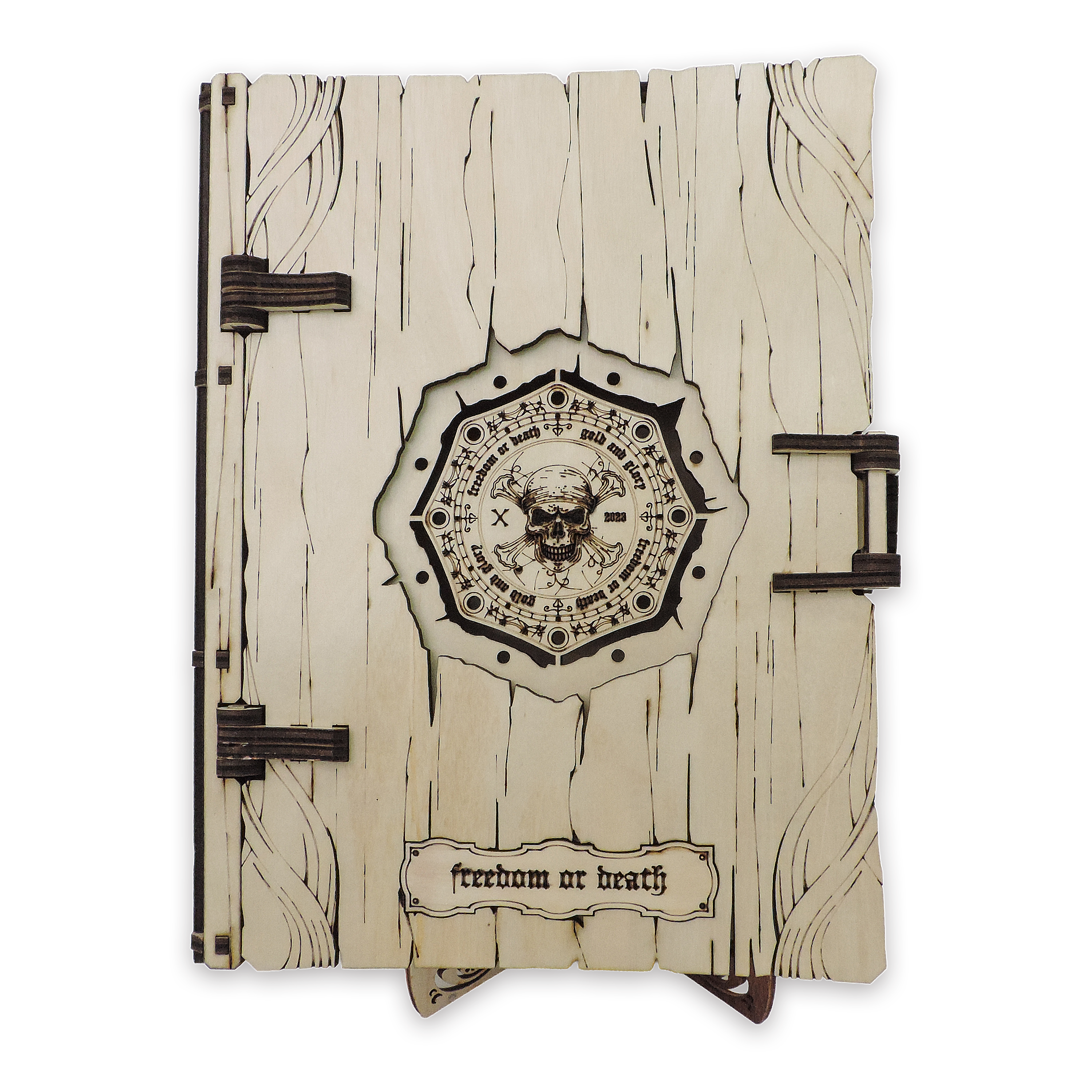 Laser-cut pirate treasure book box, ¼ in cabinet-grade plywood — cabinet grade (8.5 × 11 in)