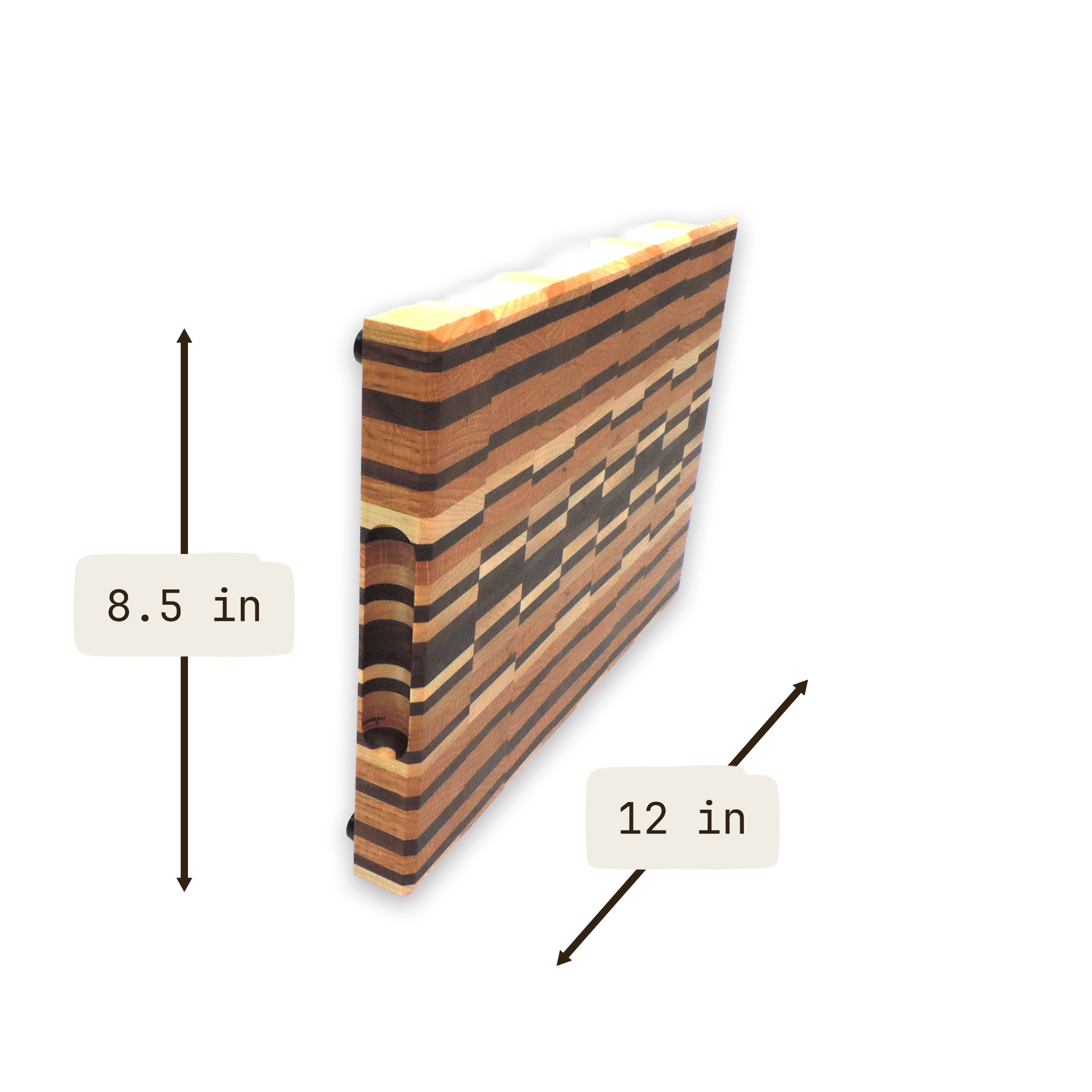 End grain walnut, maple & white oak cutting board, oiled hardwood