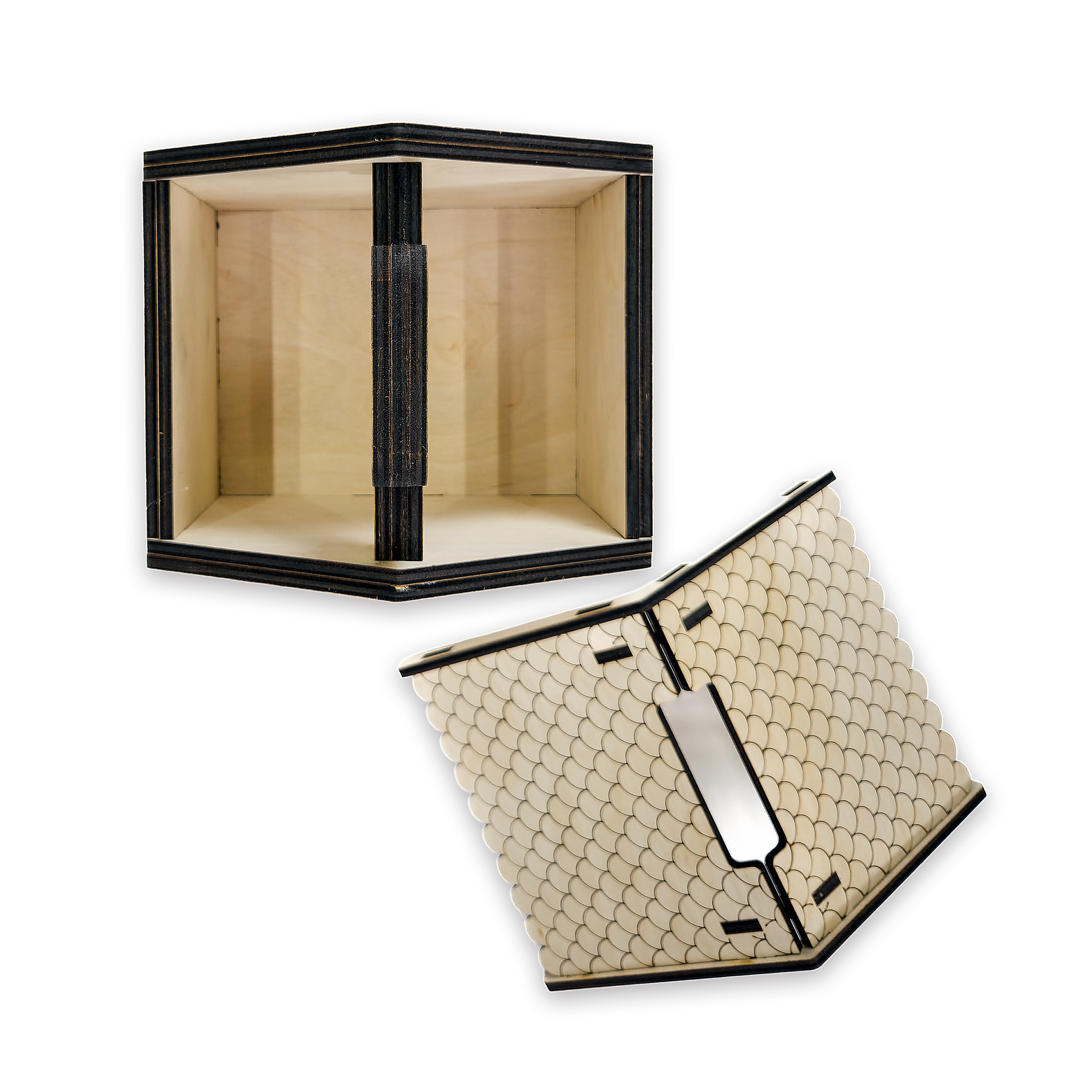 Laser-cut christmas gift box, ¼ in cabinet-grade plywood
