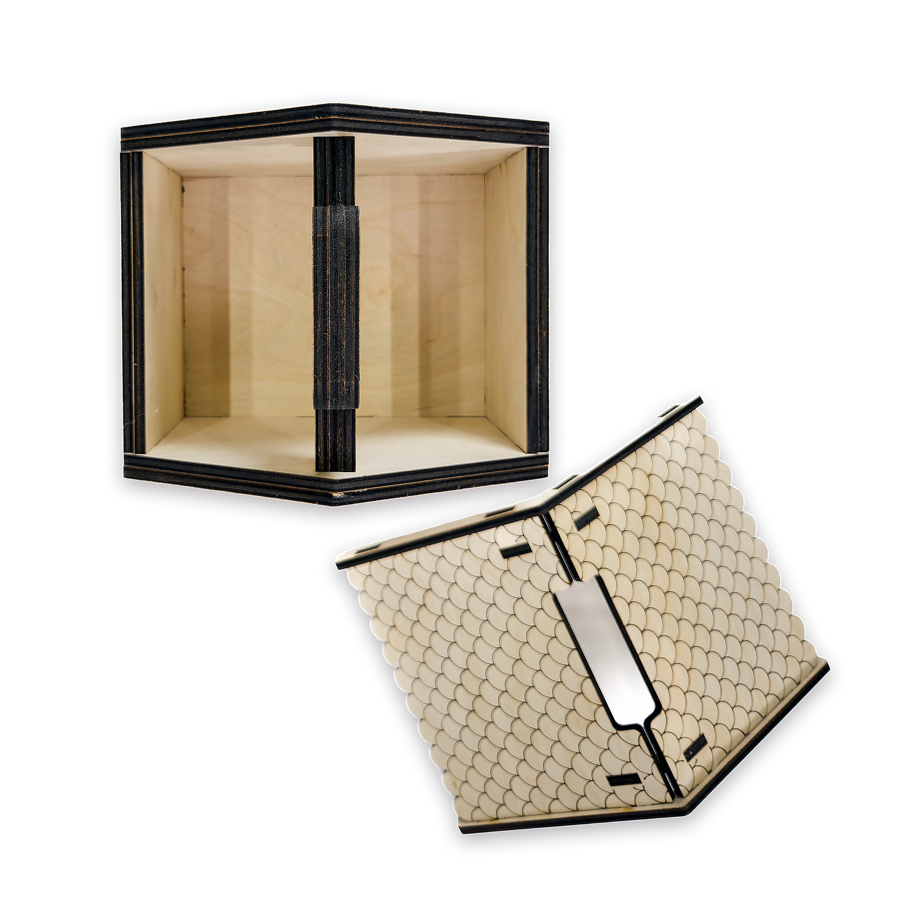 Laser-cut christmas gift box, ¼ in cabinet-grade plywood