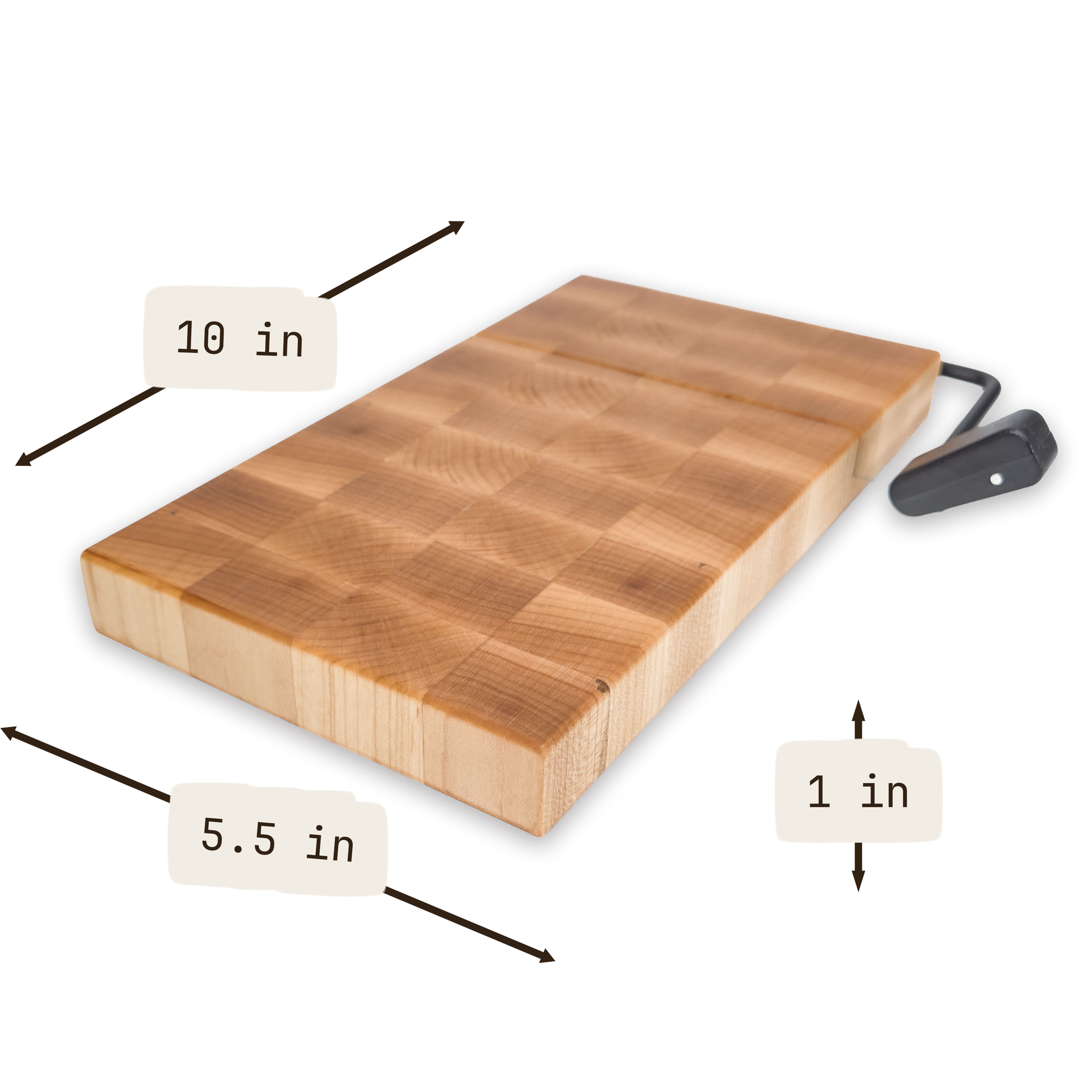 End grain maple cheese slicer board with wire cutter, oiled hardwood