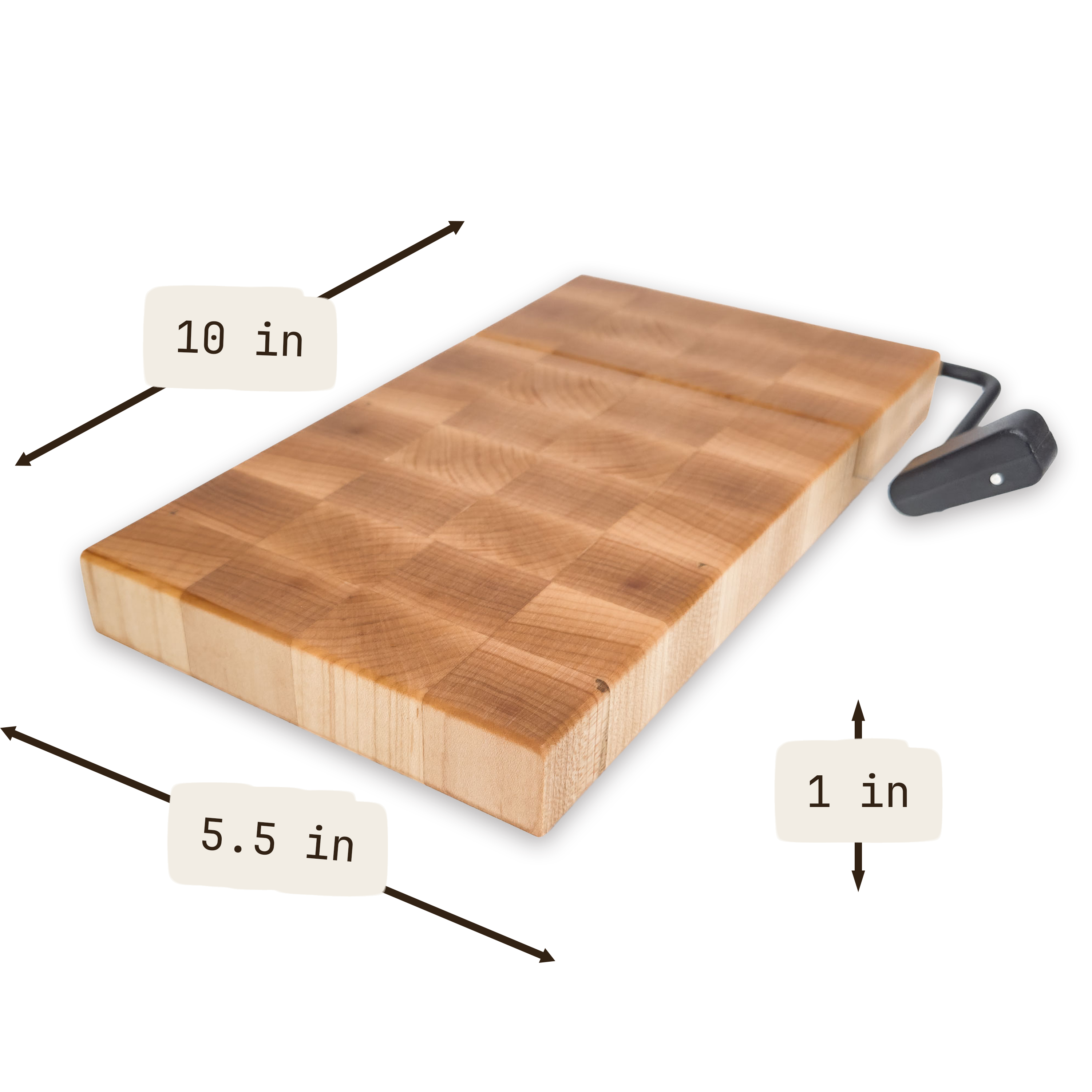 End grain maple cheese slicer board with wire cutter, oiled hardwood