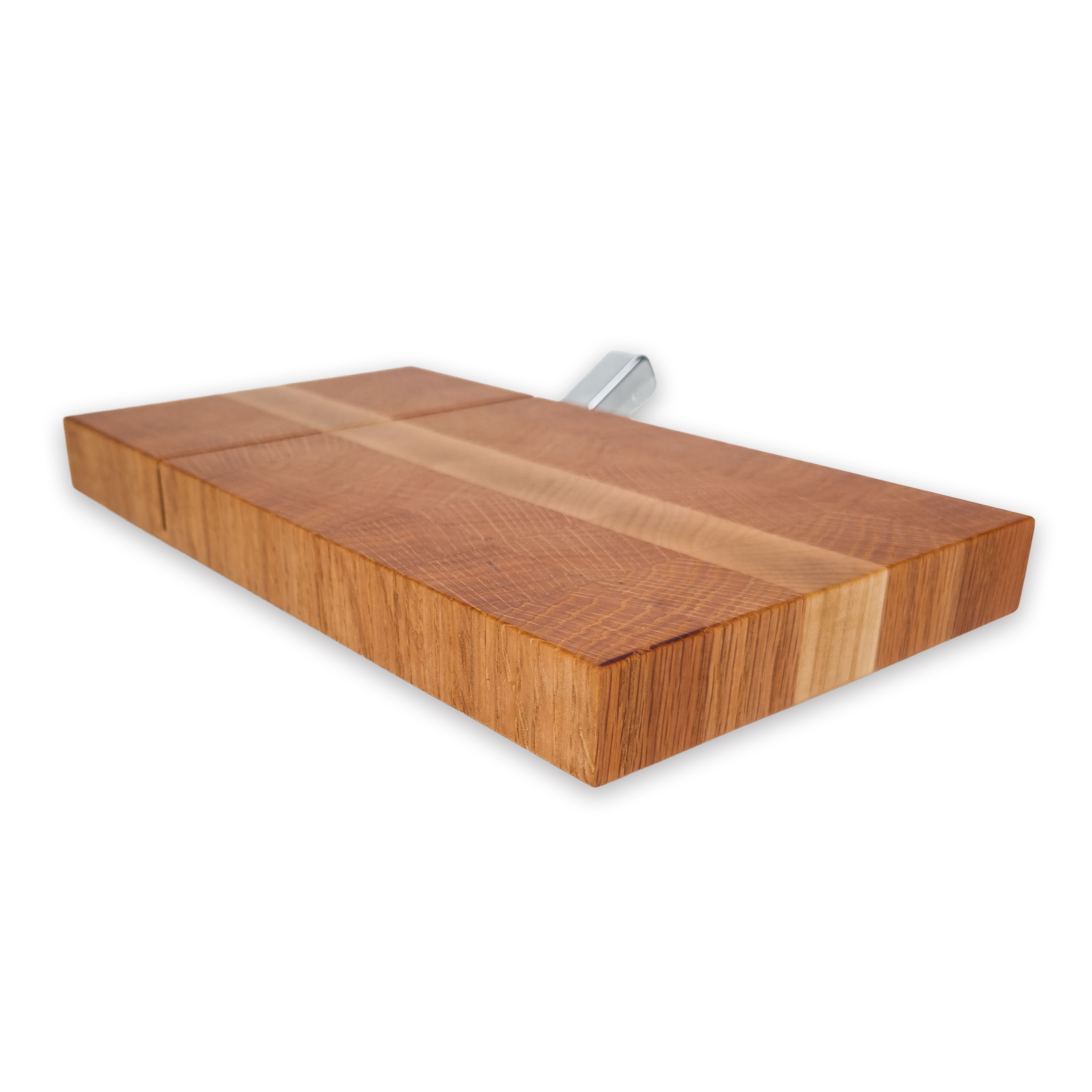 End grain oak & maple cheese slicer board with wire cutter, oiled hardwood
