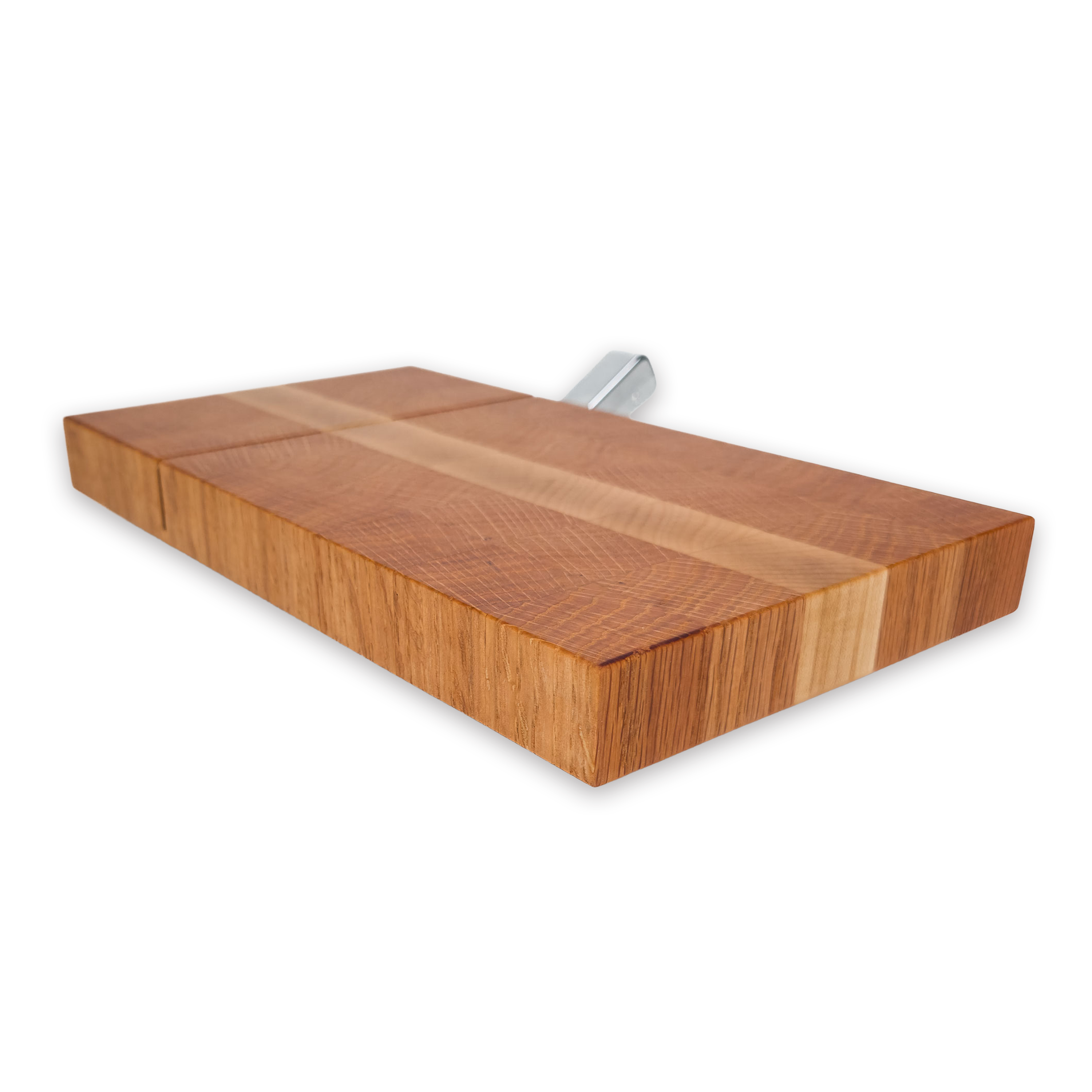 End grain oak & maple cheese slicer board with wire cutter, oiled hardwood